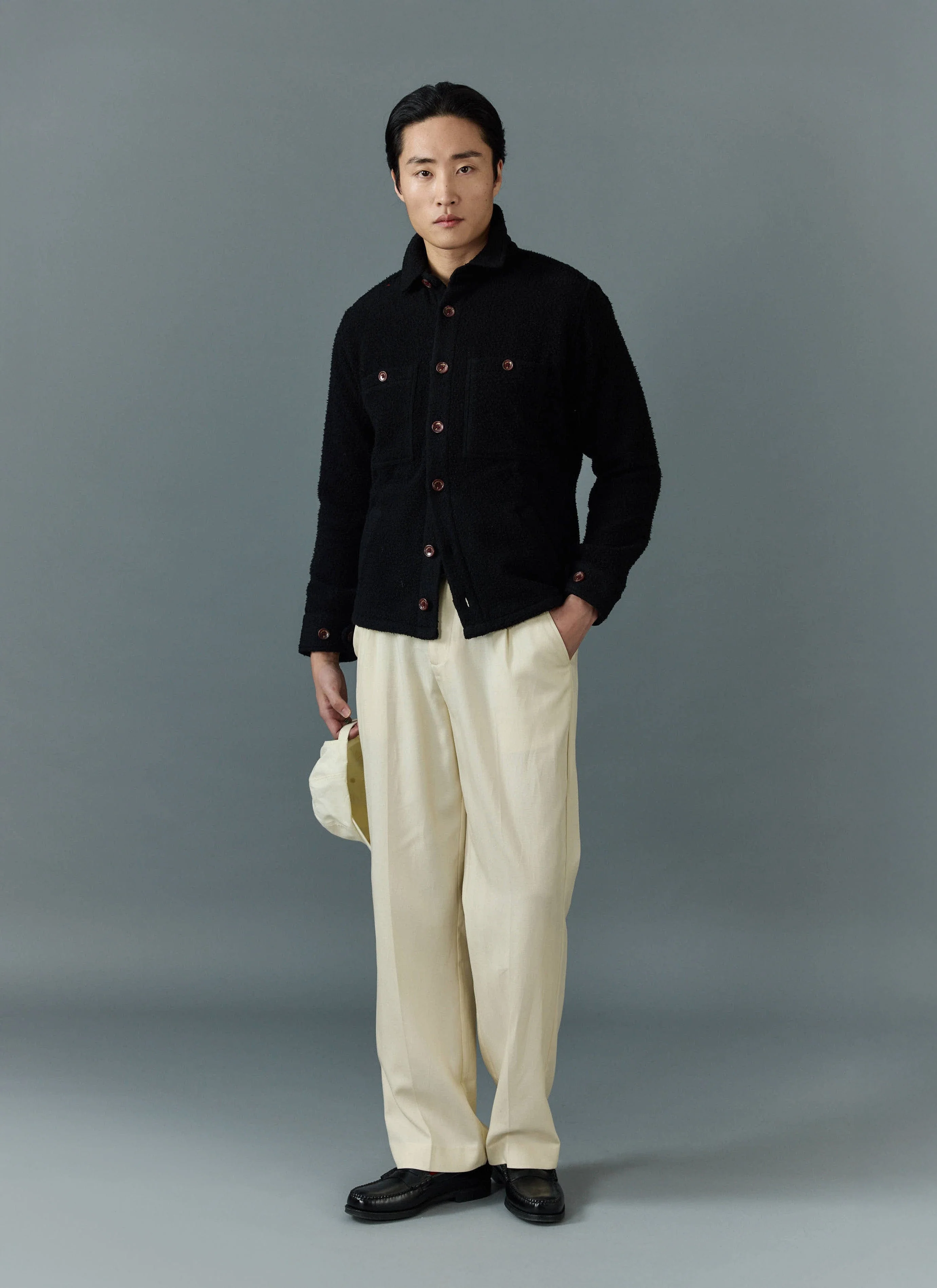 Blanket Overshirt | Casentino Wool | Black - Image 4