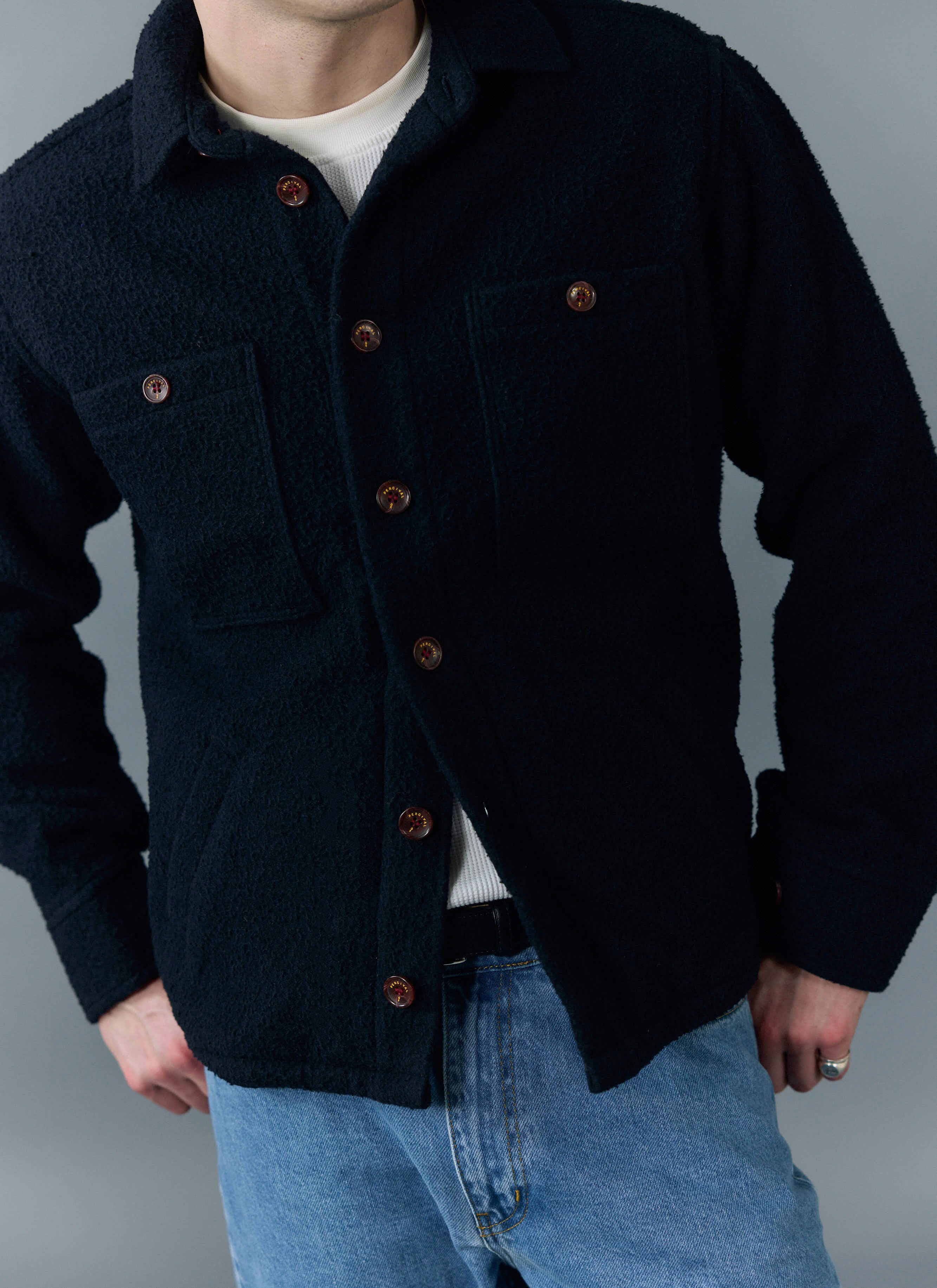 Blanket Overshirt | Casentino Wool | Navy - Image 6