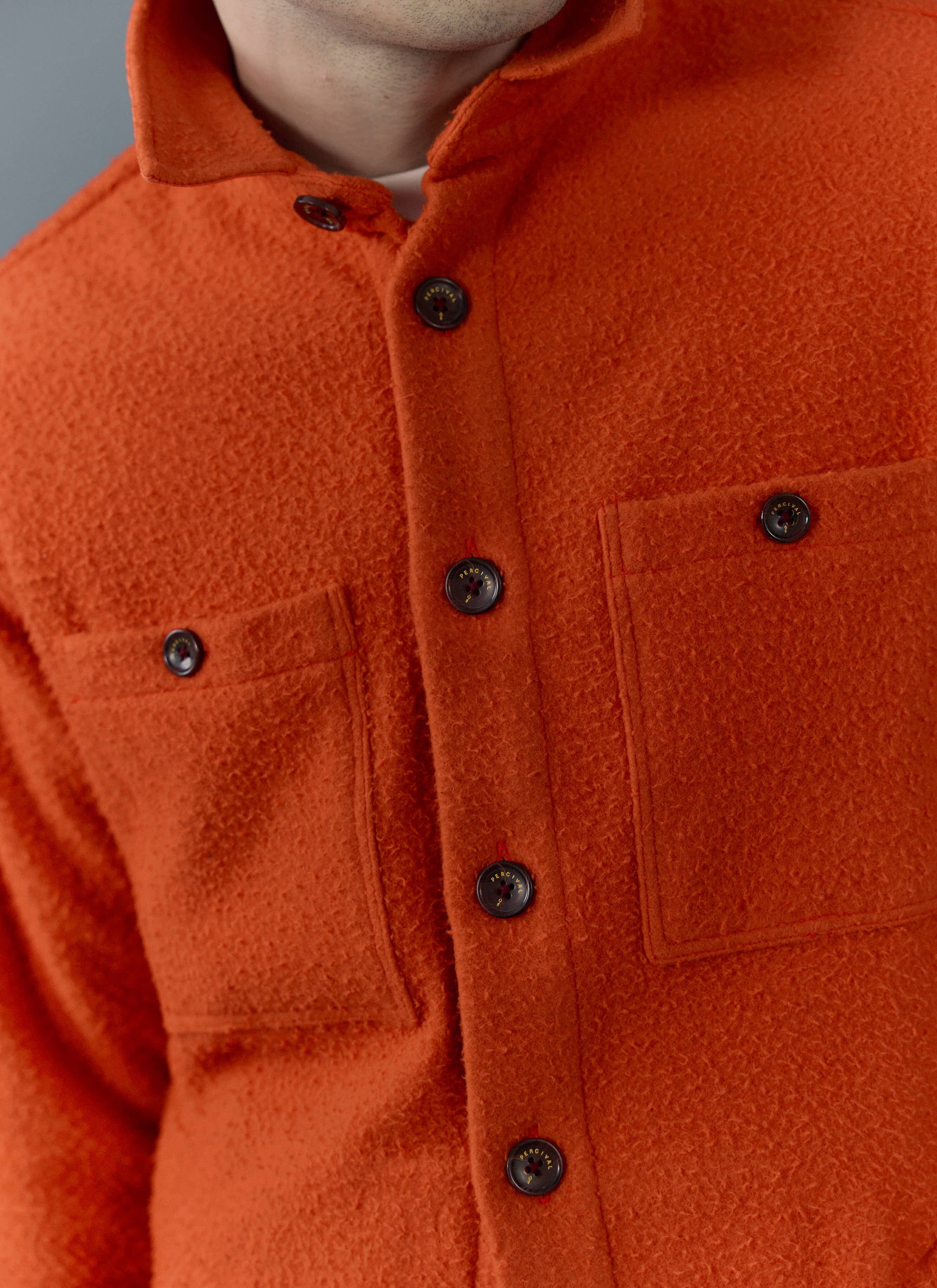 Blanket Overshirt | Casentino Wool | Orange - Image 7