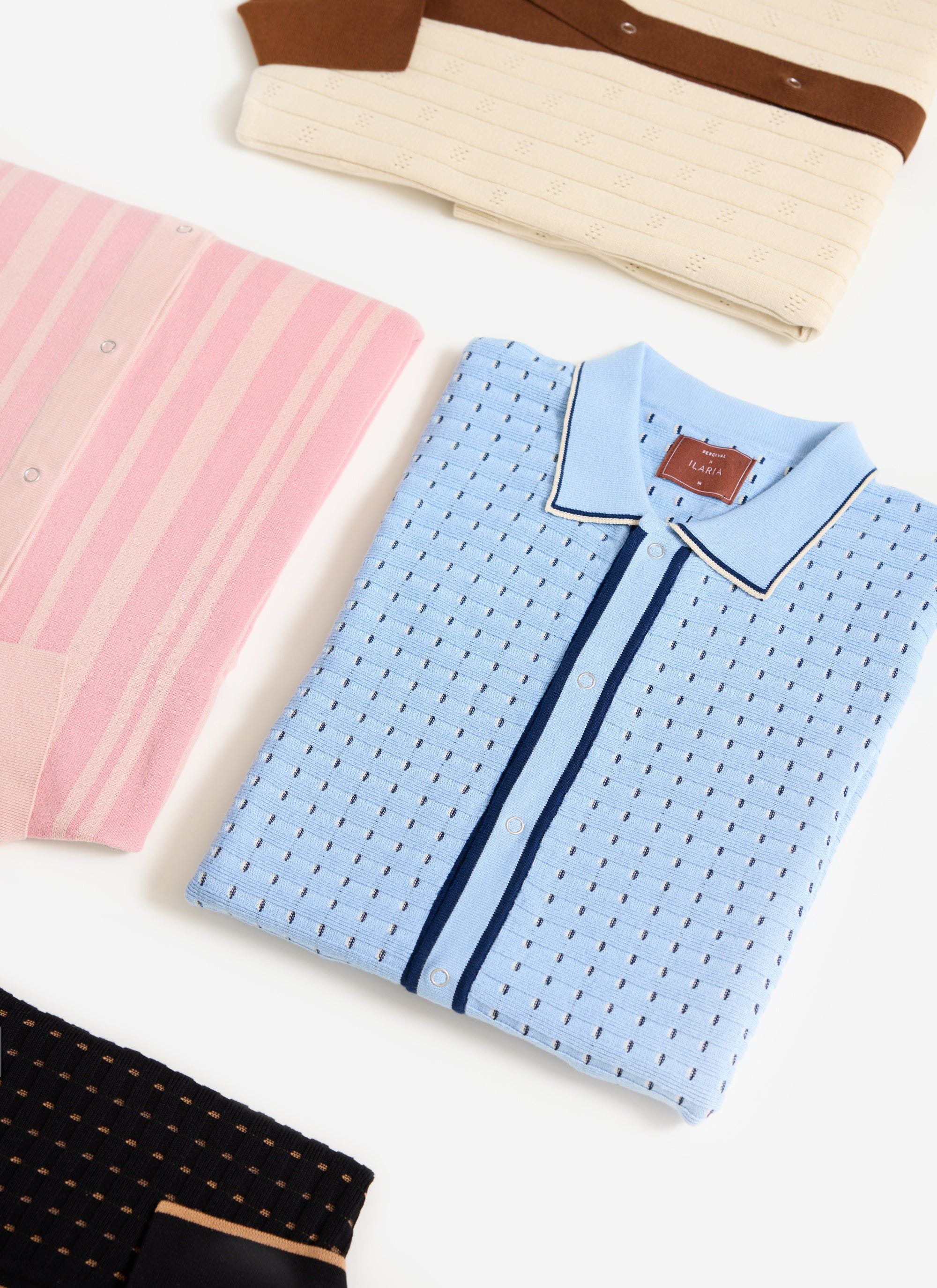 Broken Stripe Knitted Shirt | Percival x Ilaria | Blue - Image 9