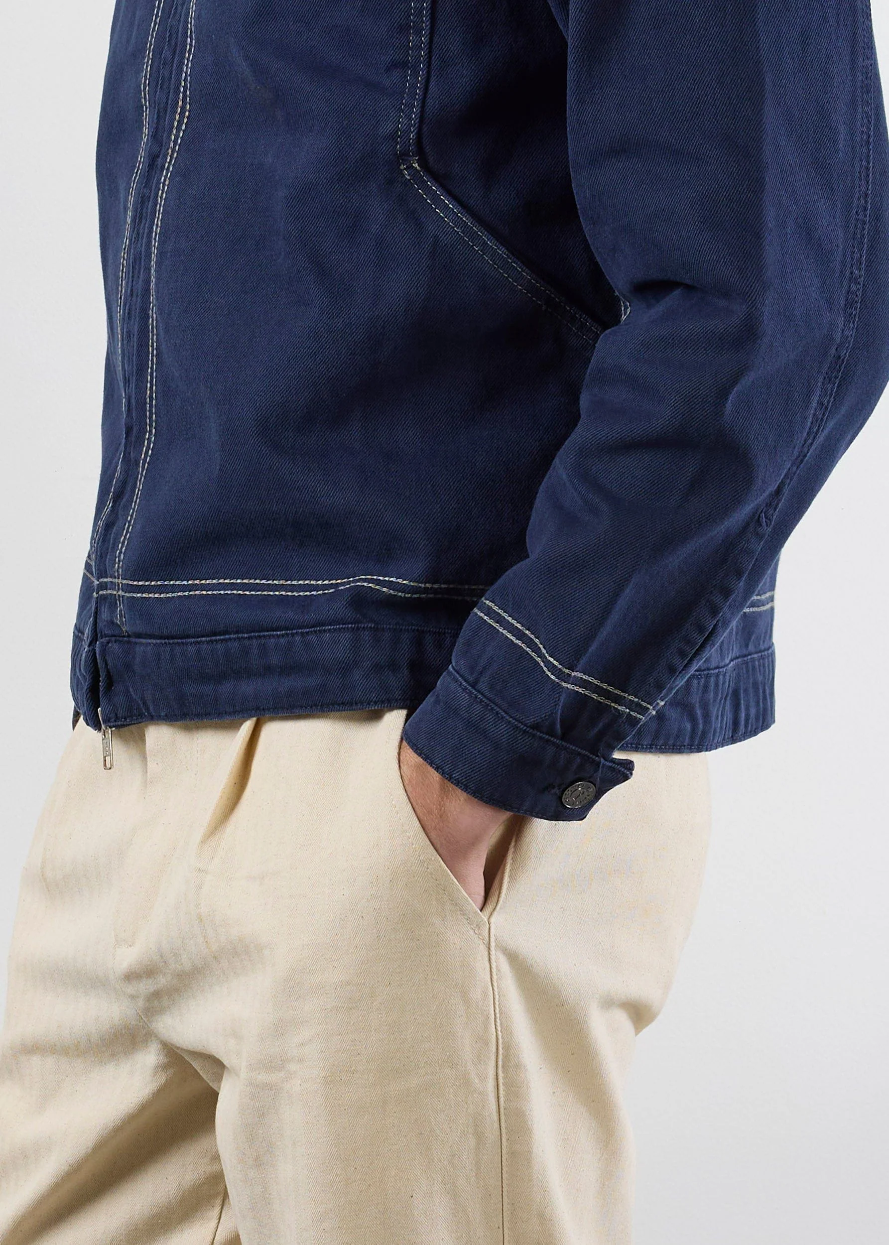 Calabria Harrington Jacket | Cotton | Navy - Image 6