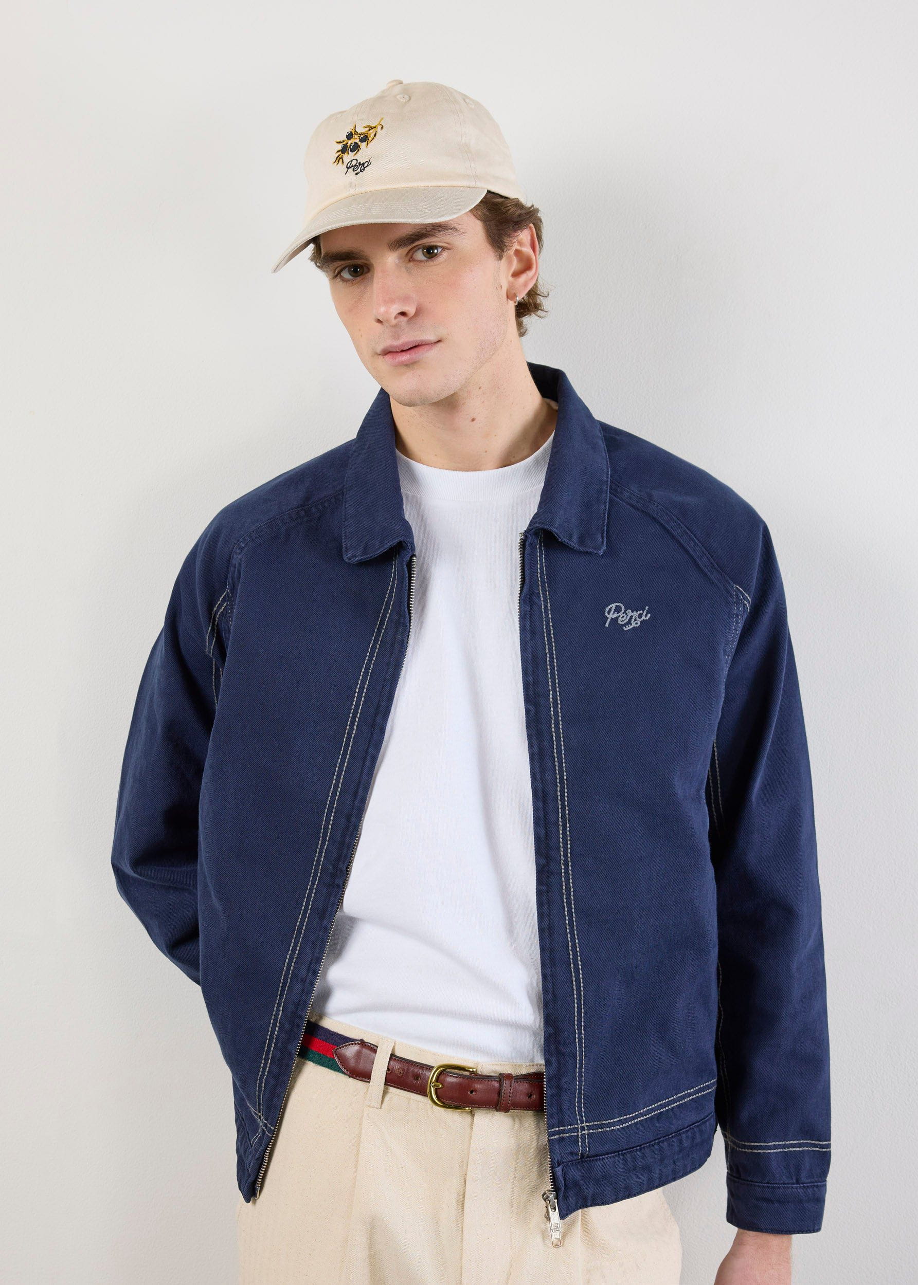 Calabria Harrington Jacket | Cotton | Navy - Image 7