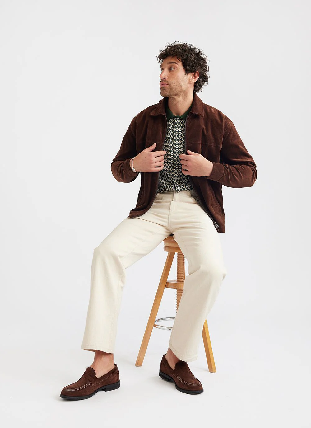 Casa Piccante Shirt | Knitted Cotton | Green Jacquard - Image 9