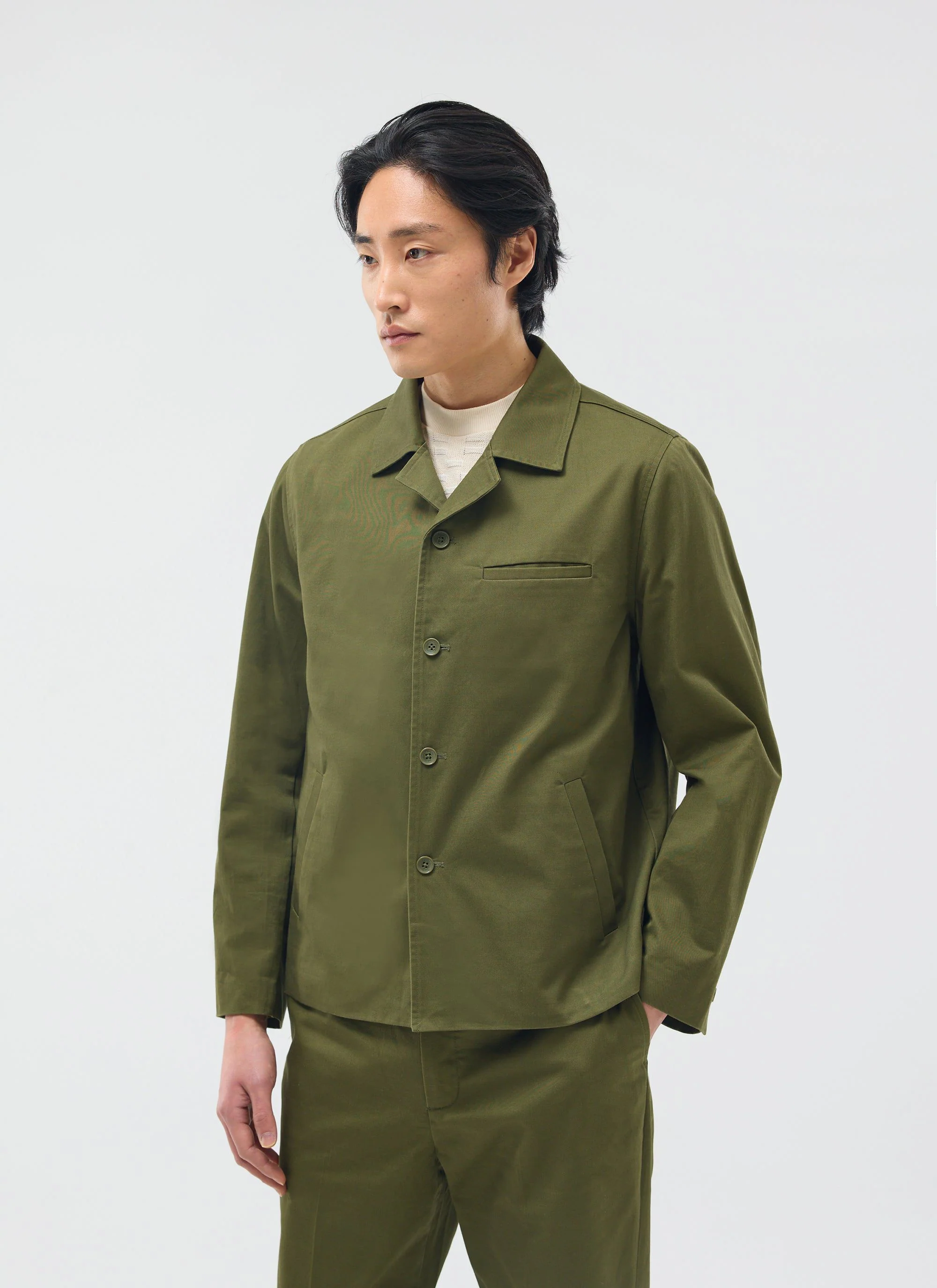 Casual Workwear Jacket | Cotton | Khaki - Image 4