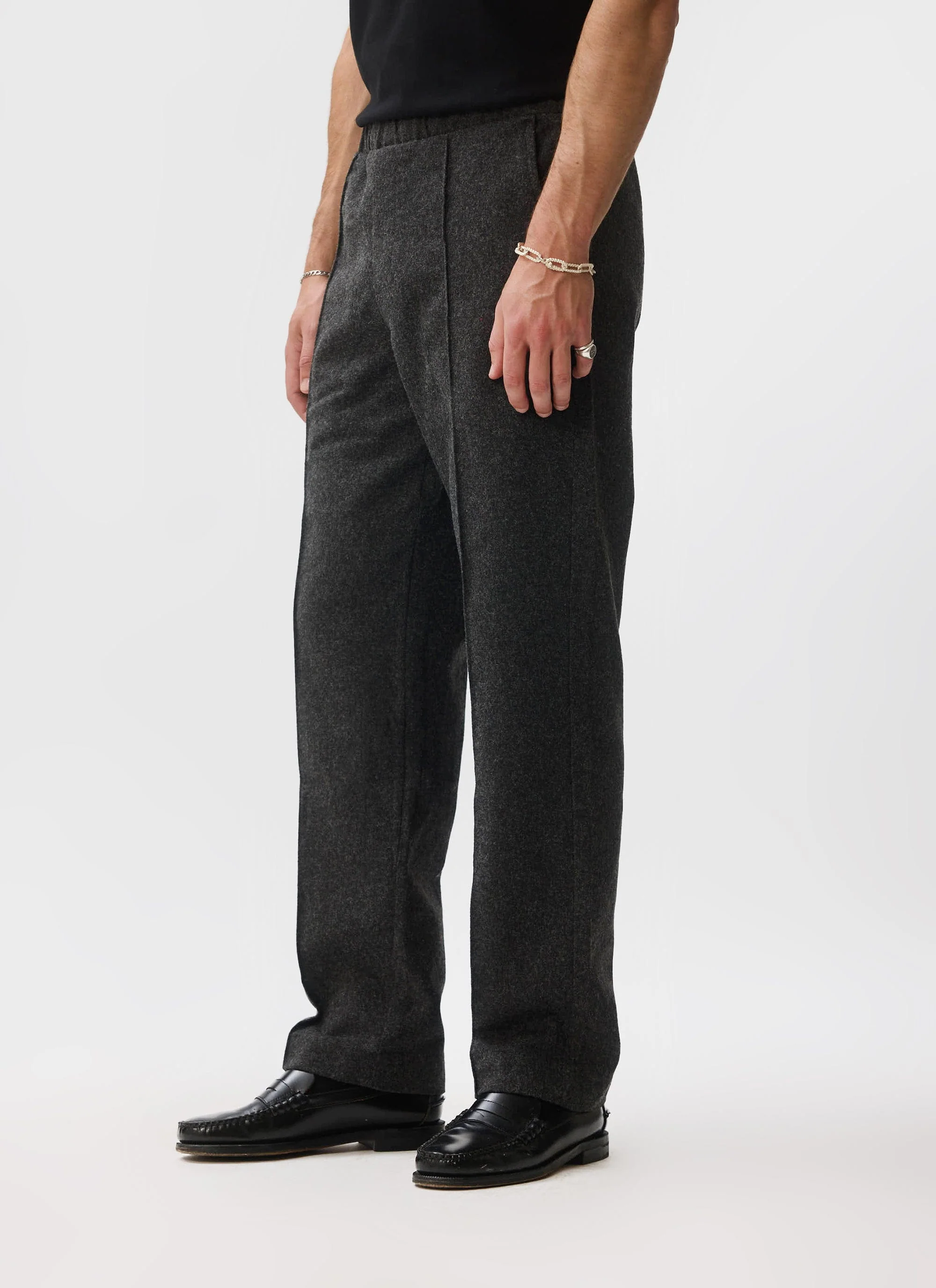Caxton Smart Trousers | Brushed Wool | Black - Image 3