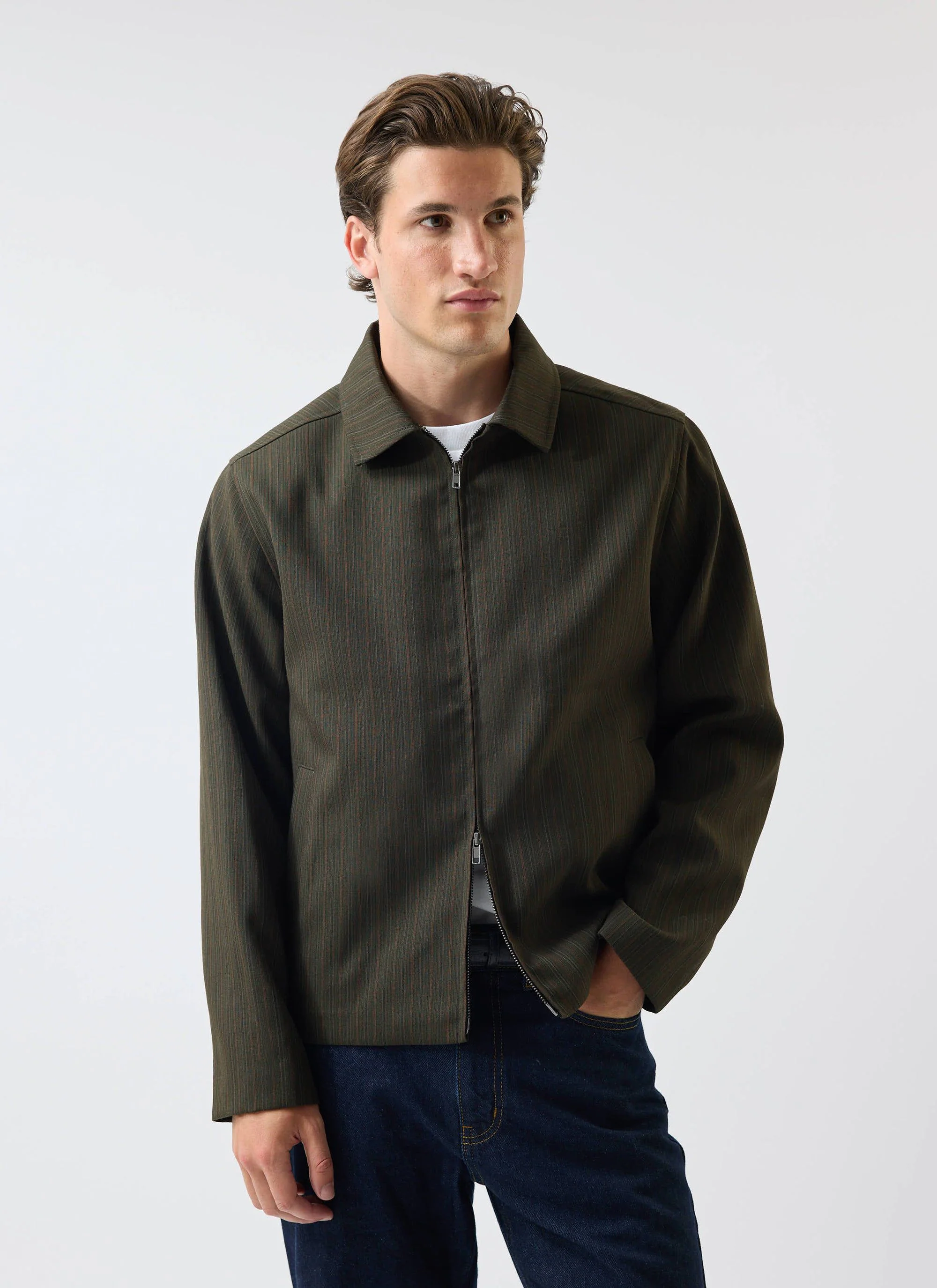 Men's Chapter Zip Up Jacket | Forest Green - Image 3