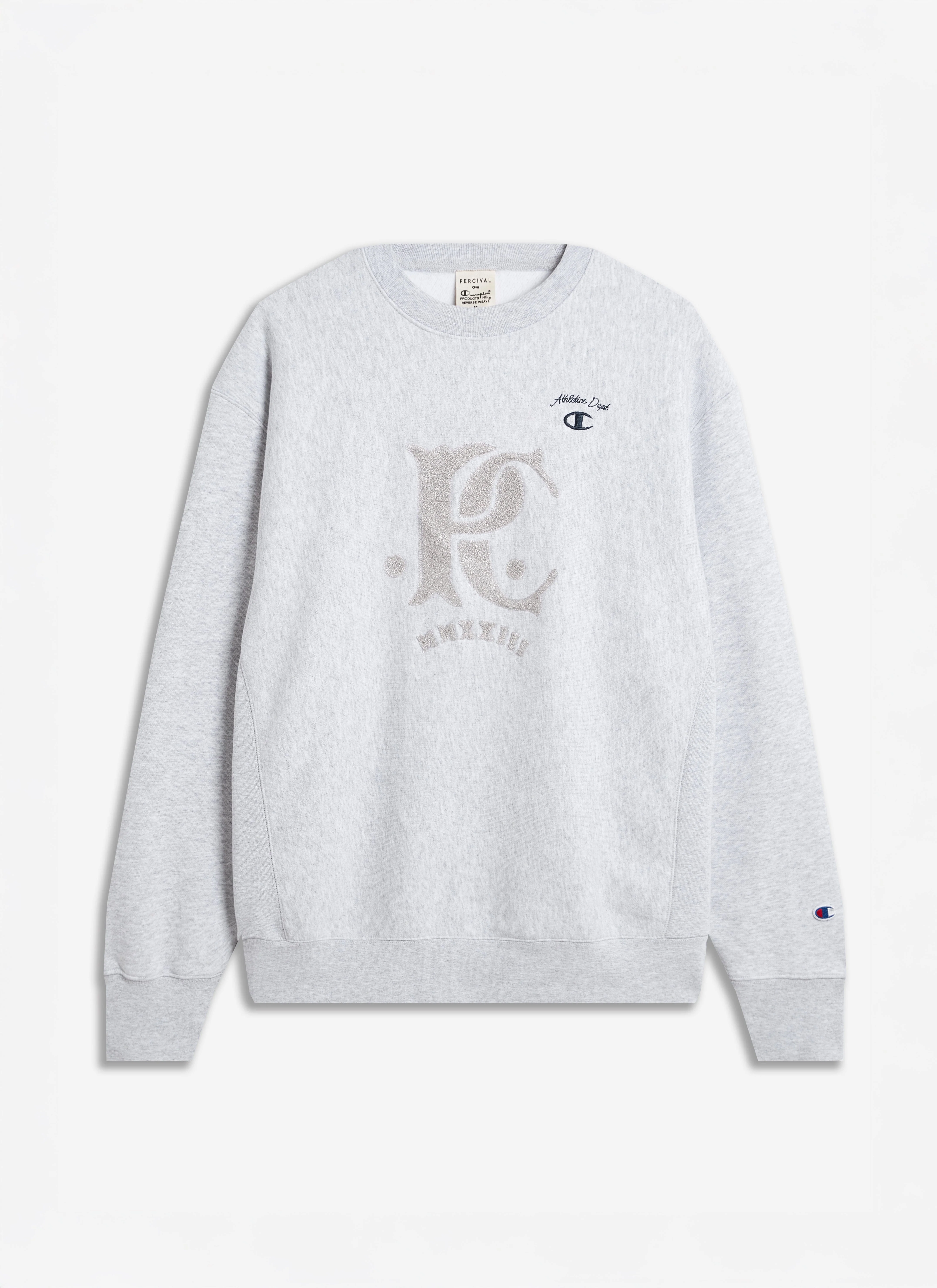 Chenille Patch Jersey Sweatshirt | Champion x Percival | Grey - Image 8