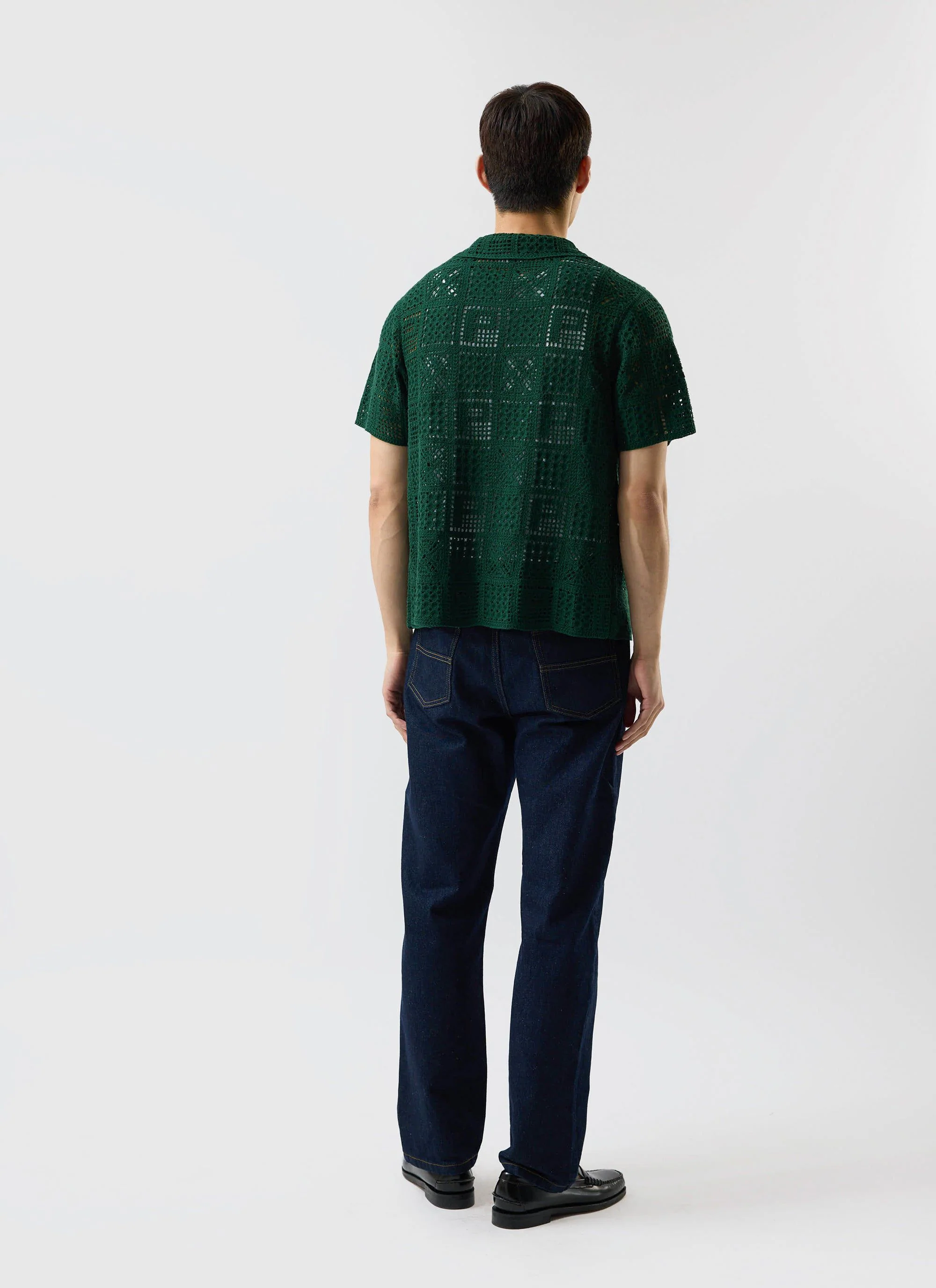 Crochet Groundsman Shirt | Cotton | Forest - Image 6