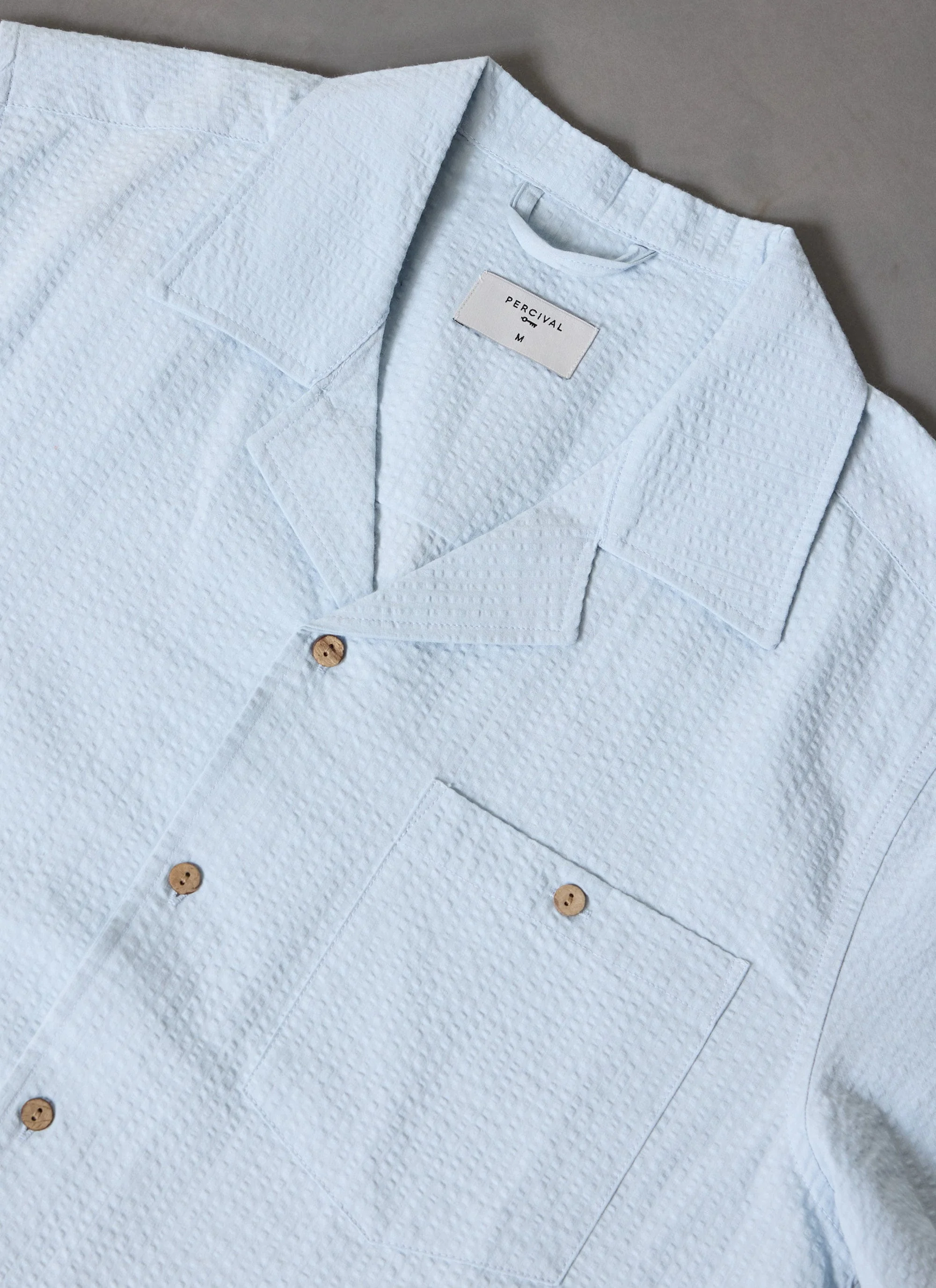 Cuban Shirt | Seersucker | Light Blue - Image 4