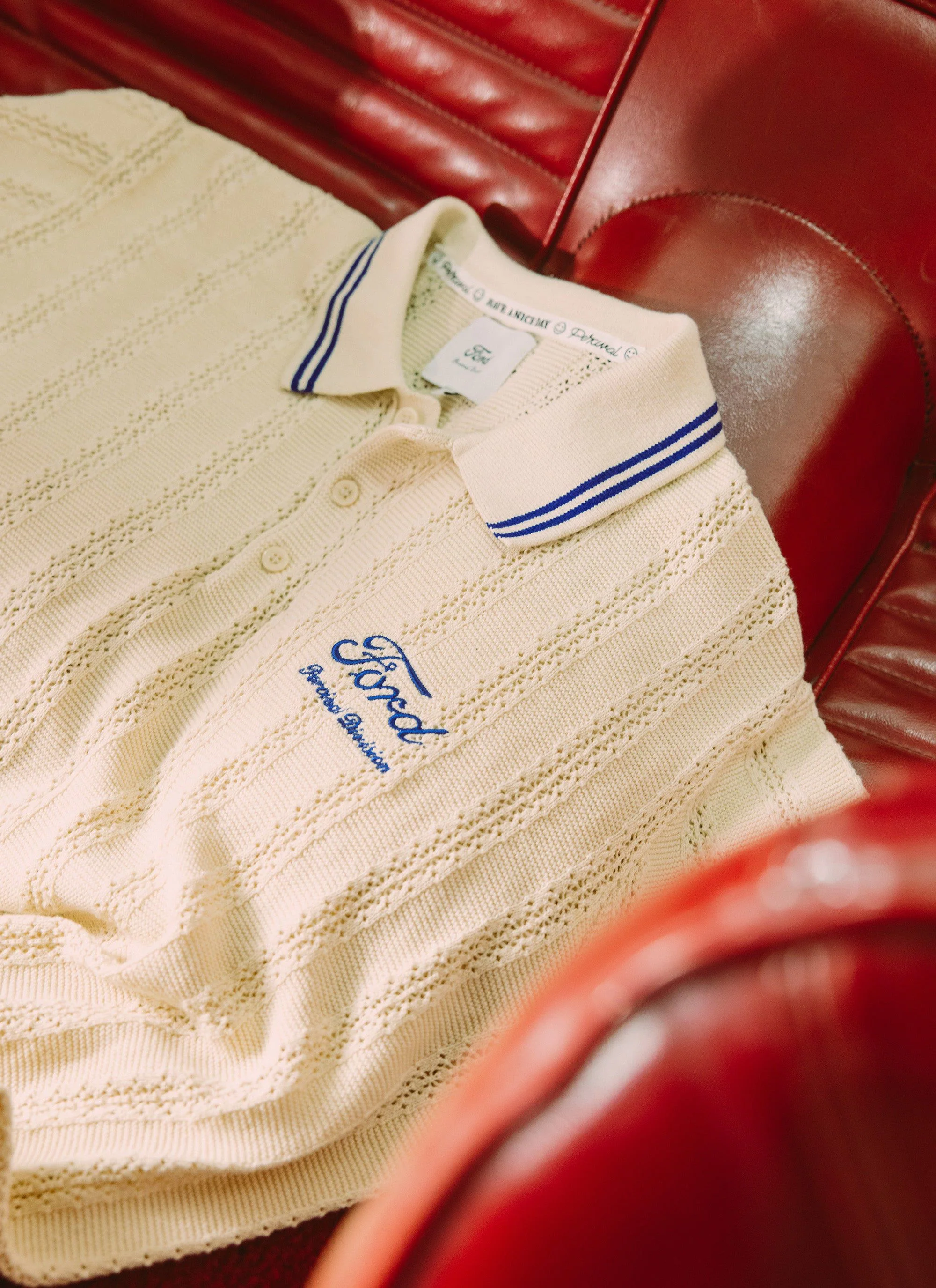 Dealership Knitted Polo | Percival x Ford | Ecru - Image 6