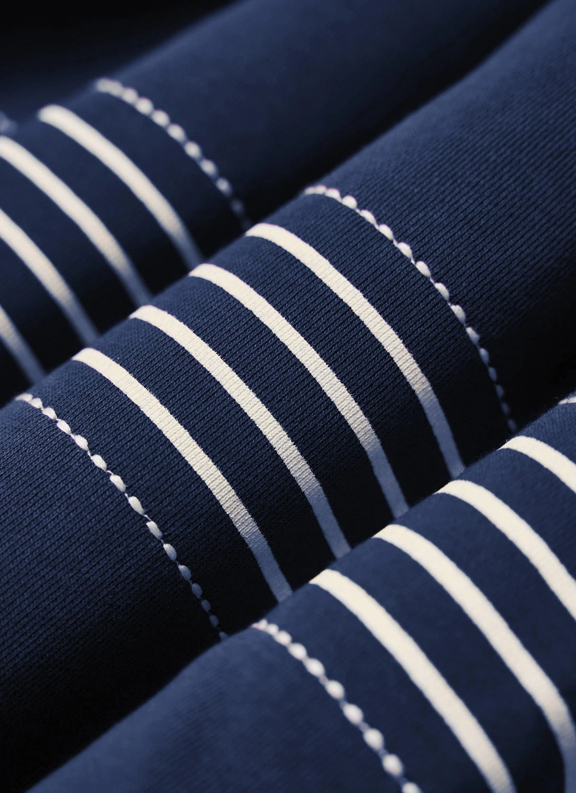 Editor Striped Rugby Polo Shirt | Cotton | Navy - Image 4