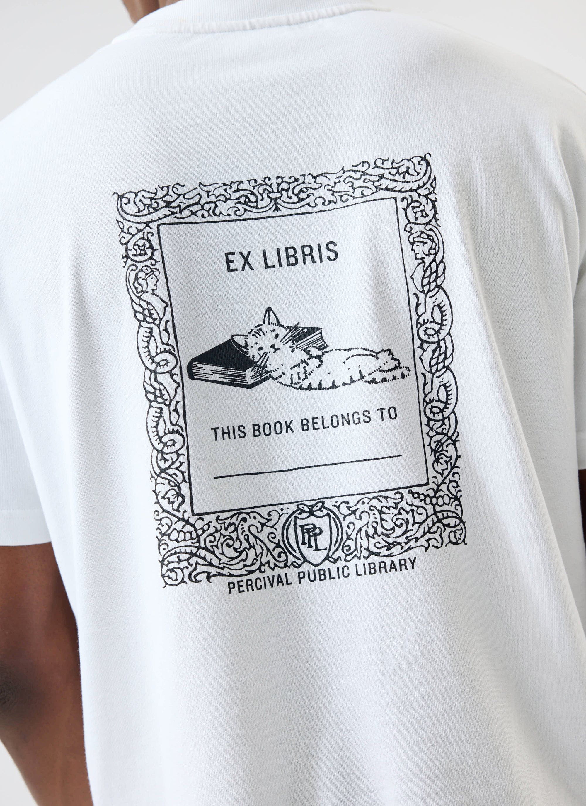 Ex Libris Oversized T Shirt | Cotton | White - Image 5