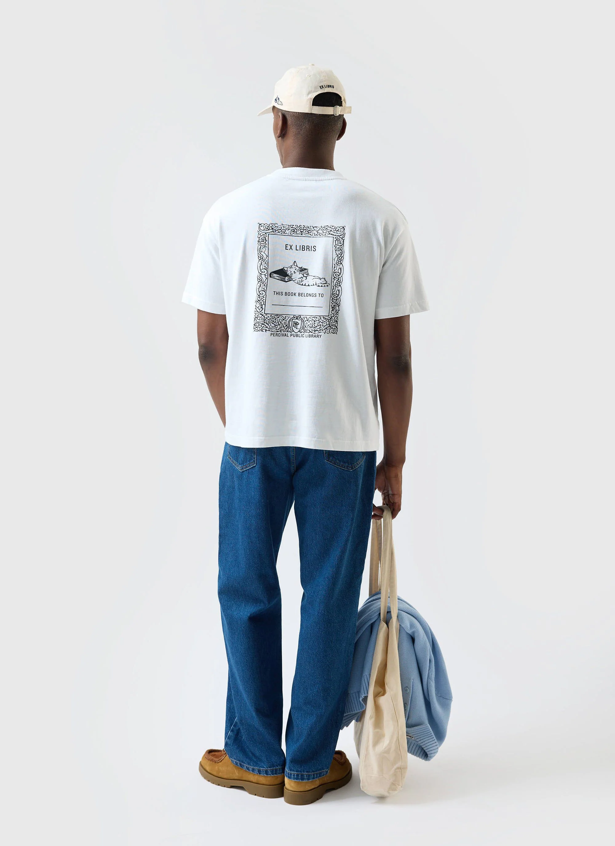 Ex Libris Oversized T Shirt | Cotton | White - Image 6