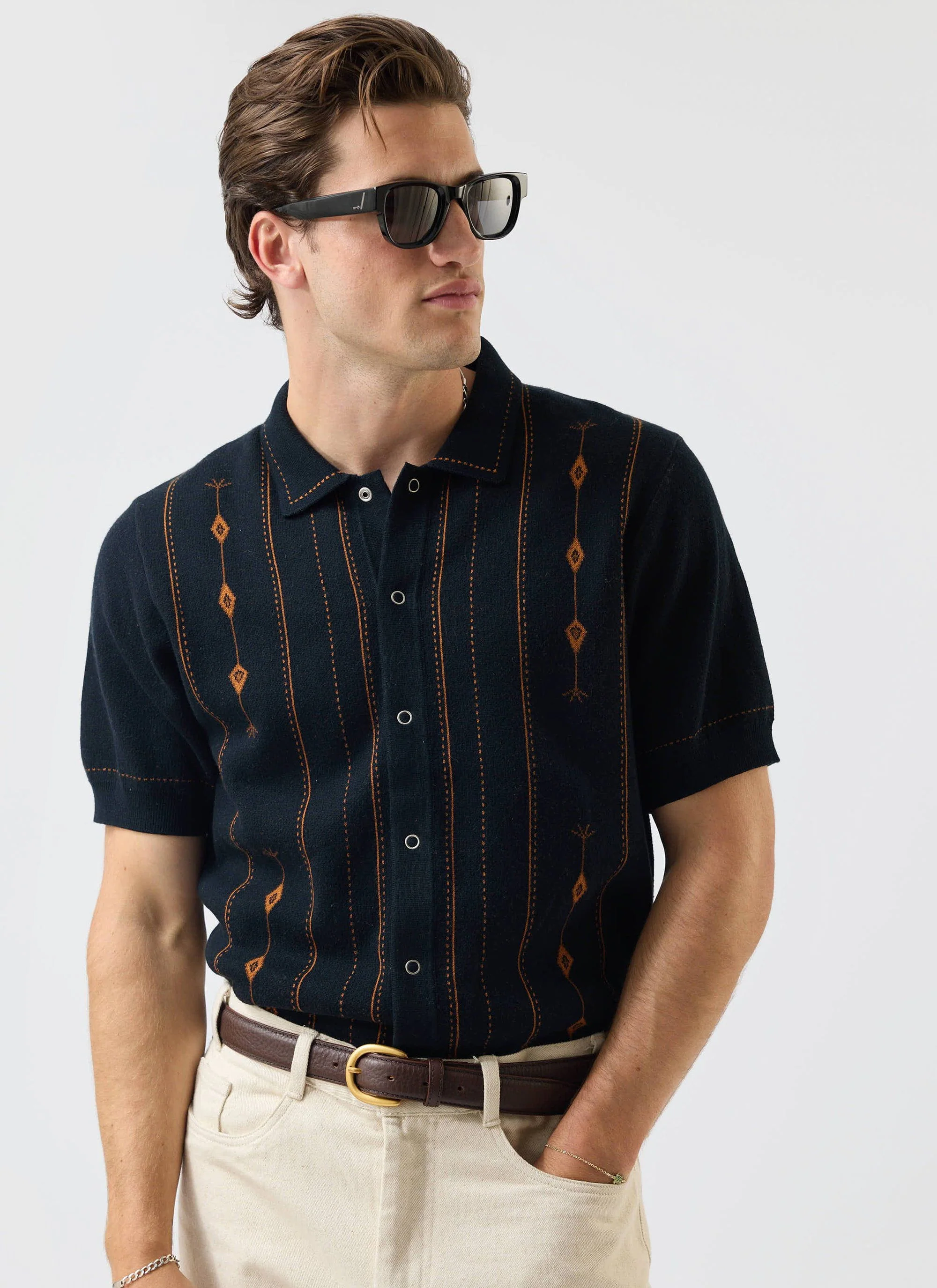 Folio Knitted Shirt | Cotton | Dark Navy - Image 5