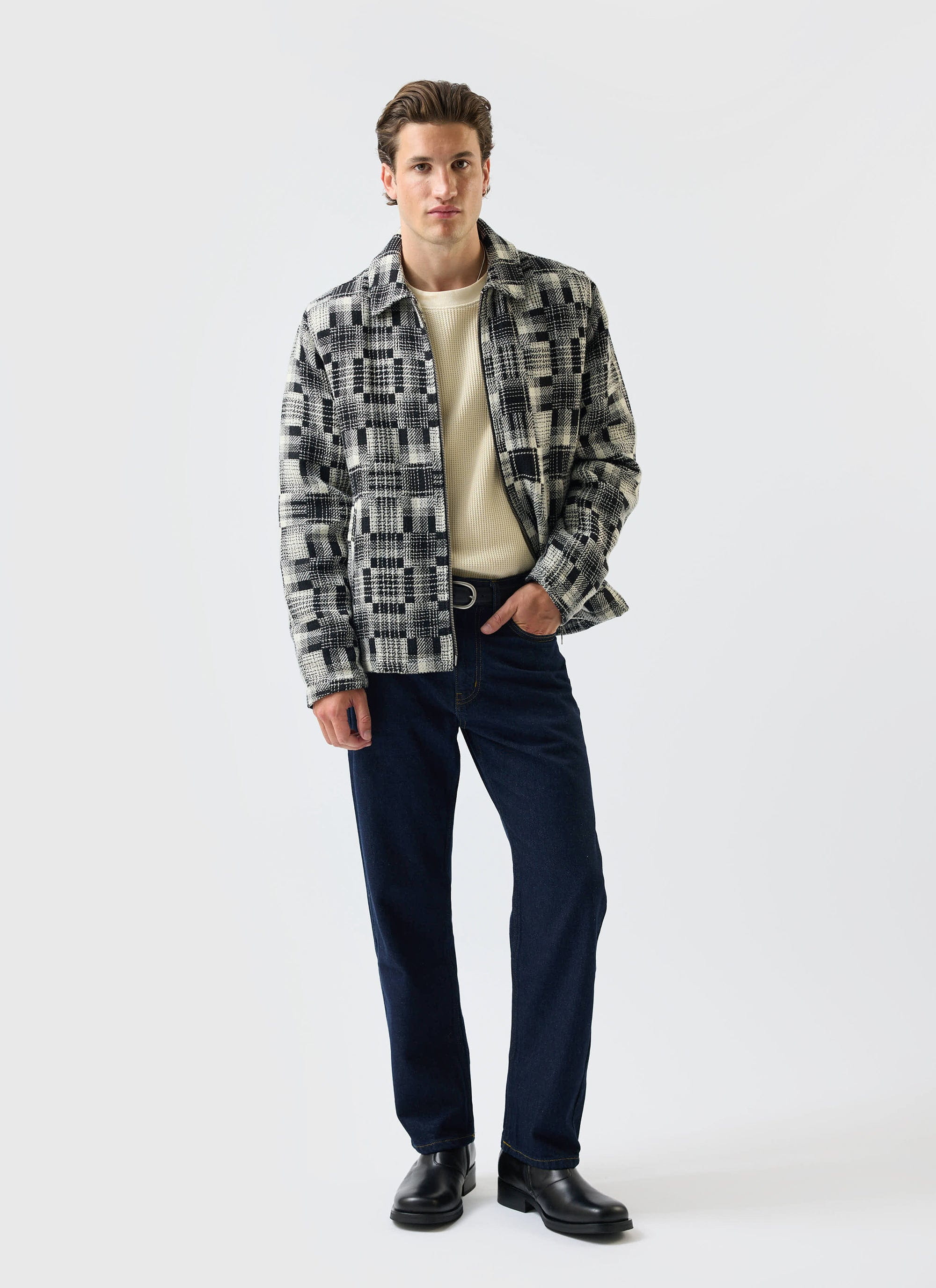 Men's Glossary Patchwork Jacket | Twill | Grey - Image 3