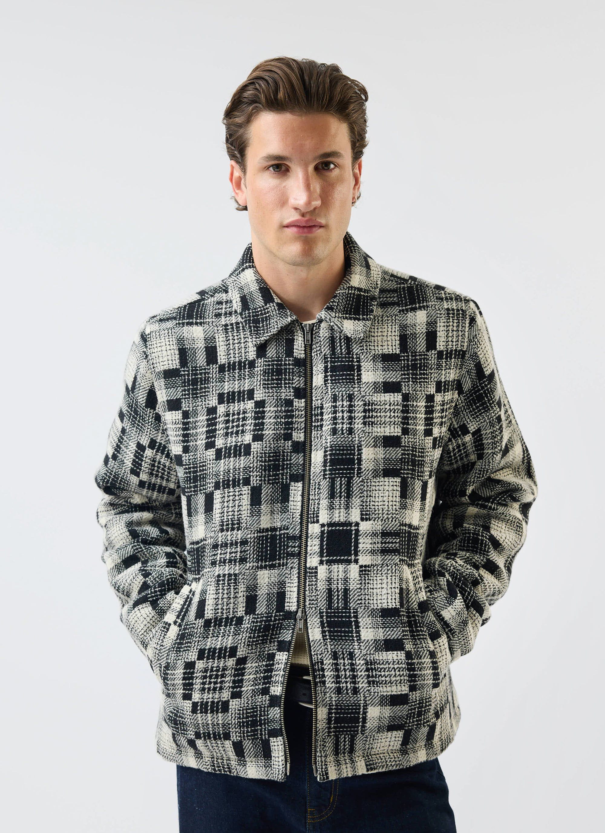 Men's Glossary Patchwork Jacket | Twill | Grey - Image 4