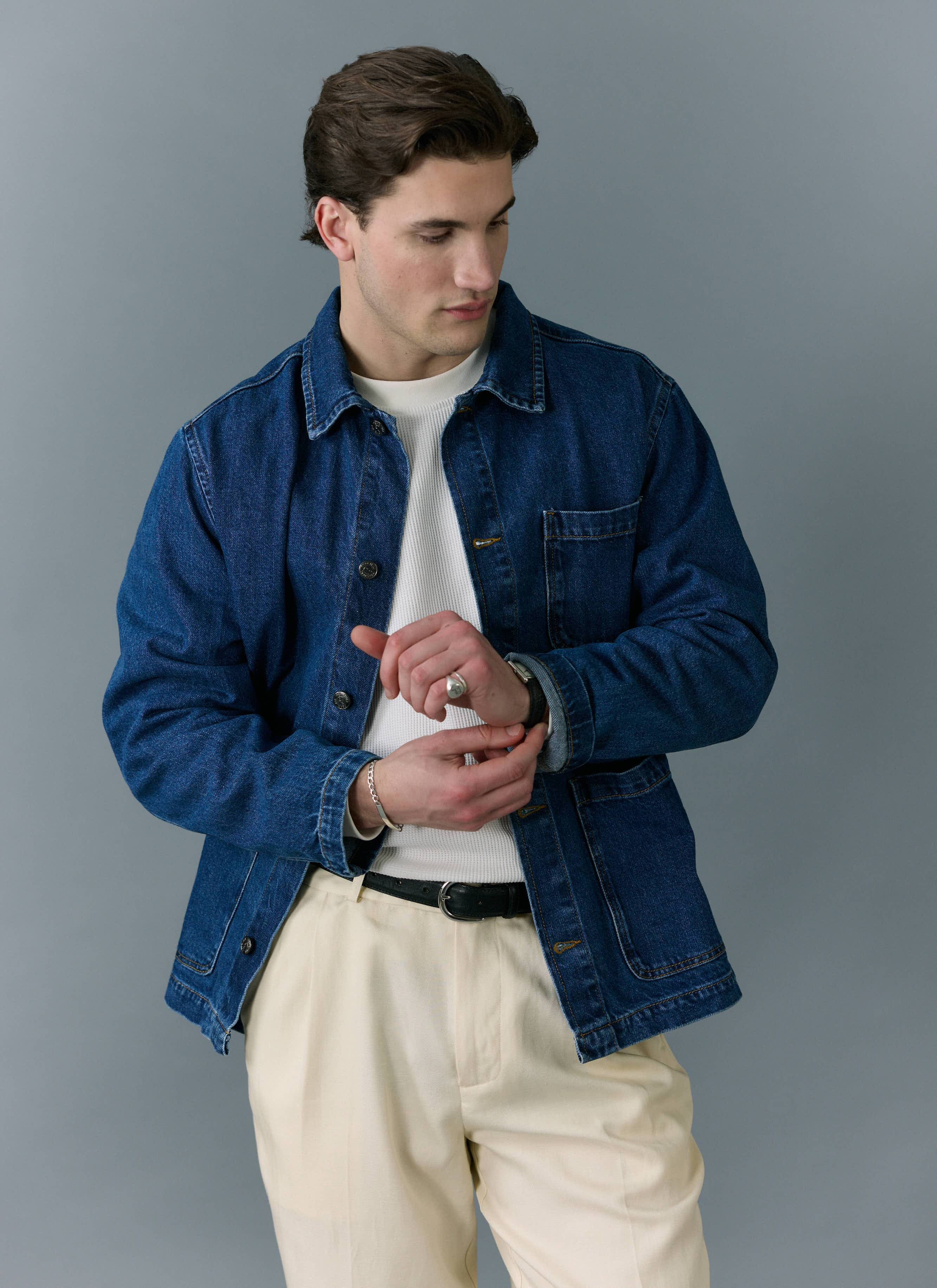 Gove Chore Jacket | Denim | Mid Wash Blue - Image 6