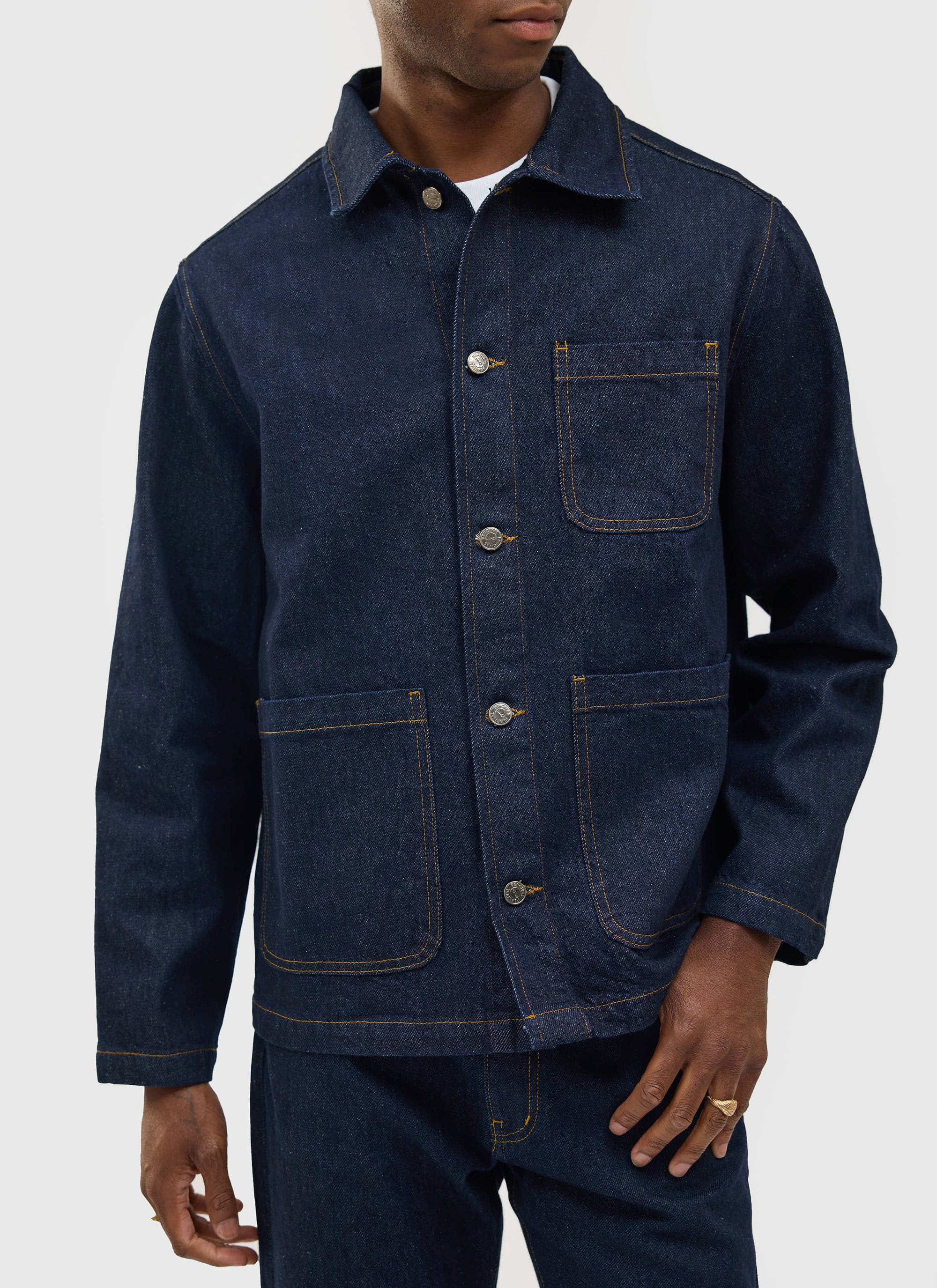 Gove Chore Jacket | Denim | Dark Indigo - Image 3