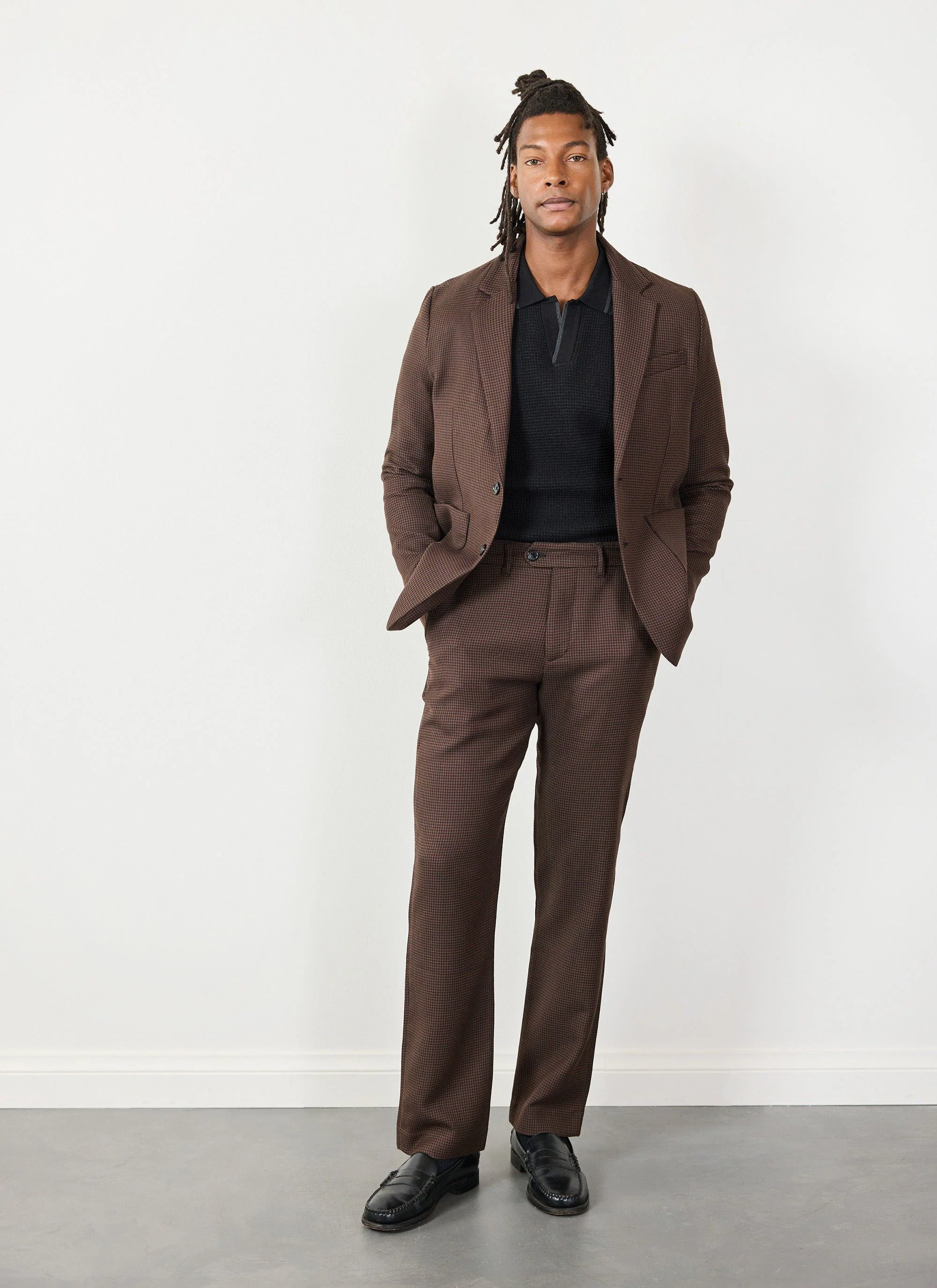 Houndstooth Tailored Blazer | Espresso - Image 8