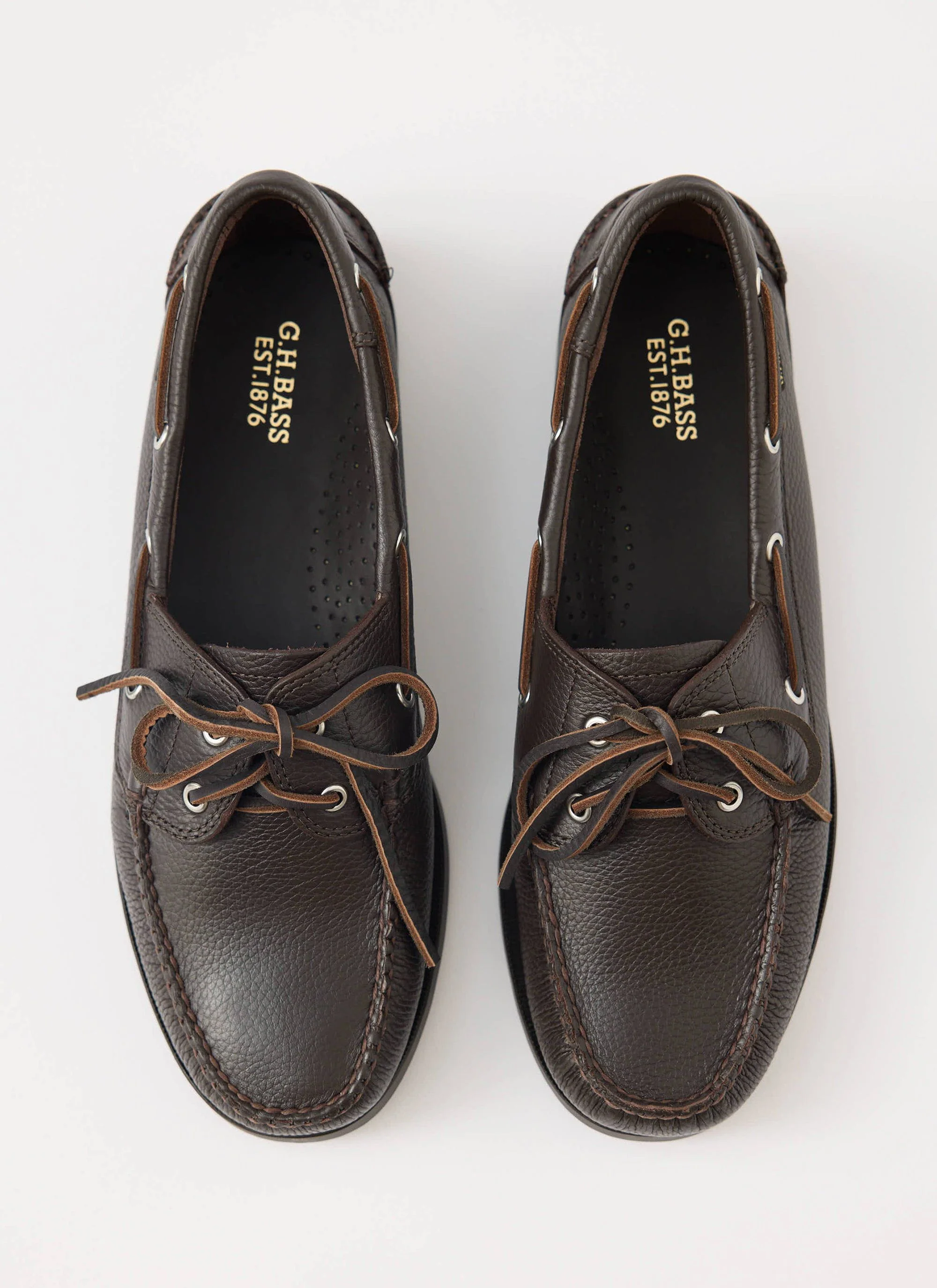 Jetty II Boater 2 Eye | G.H. Bass | Dark Brown Textured Leather - Image 3