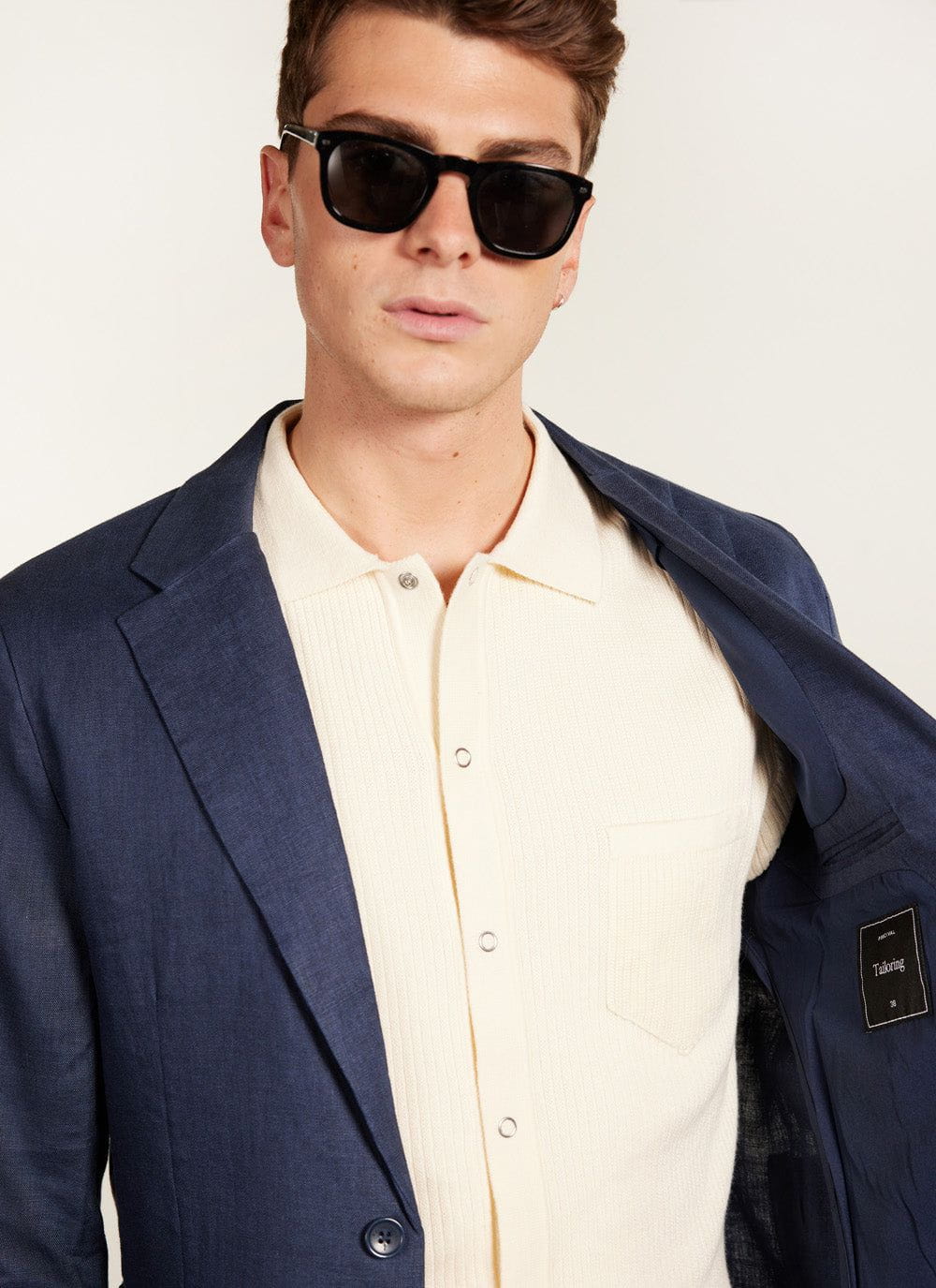 Tailored Linen Blazer | Royal Blue - Image 6