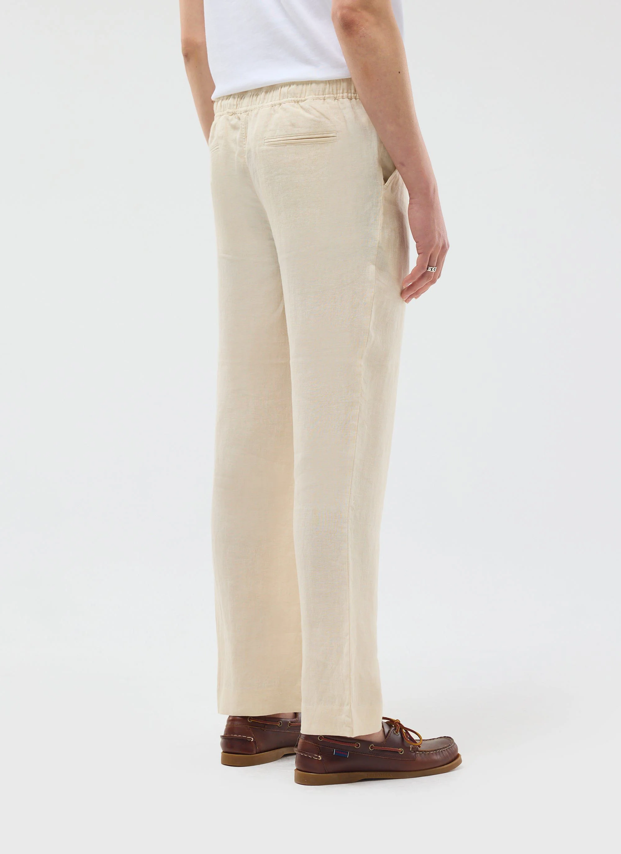 Linen Everyday Trousers | Cream - Image 4