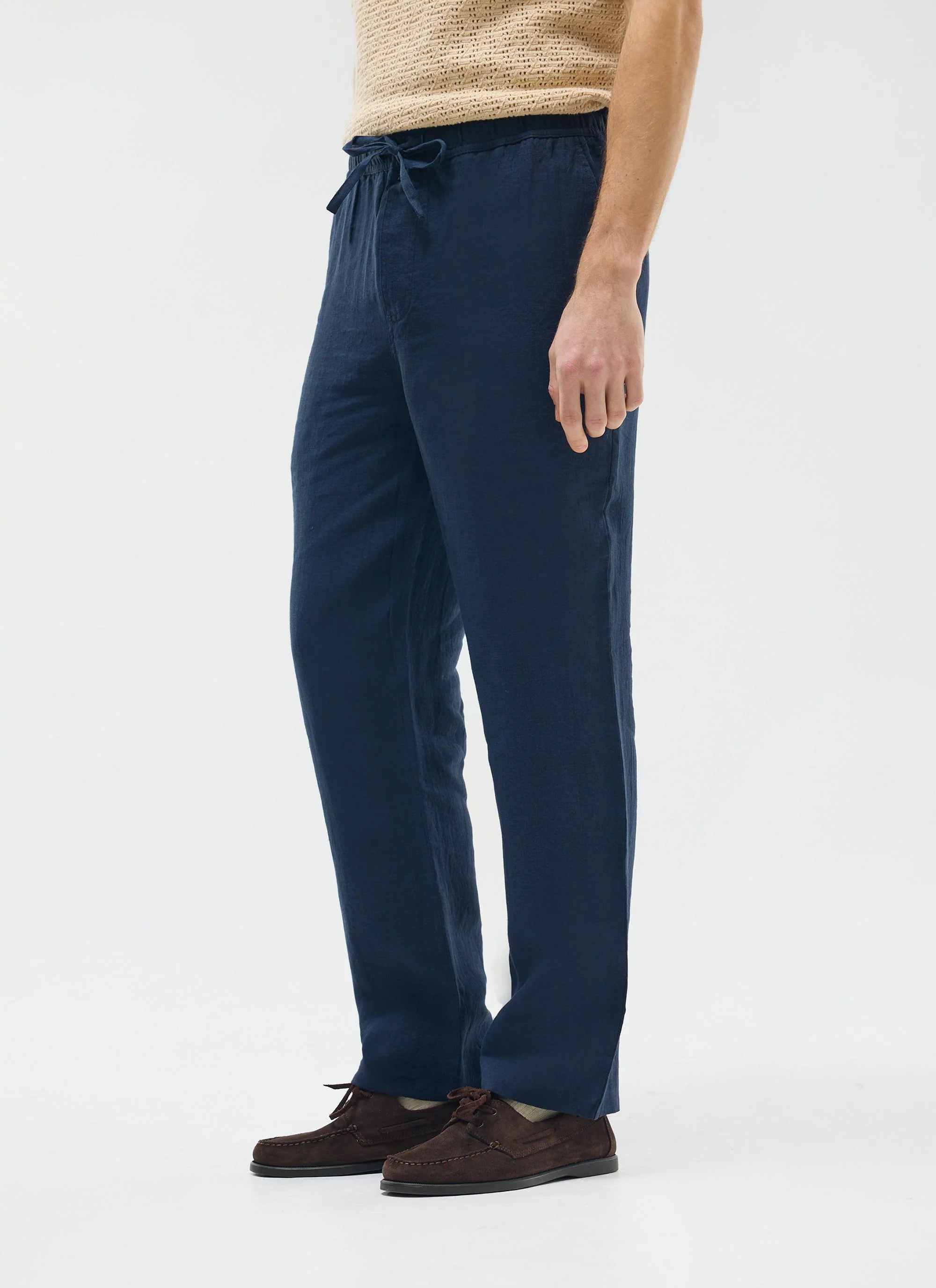Linen Everyday Trousers | Navy - Image 3