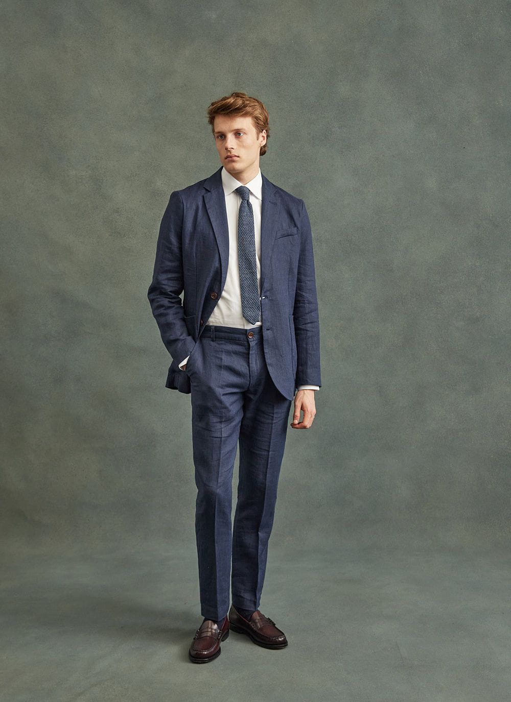 Linen Tie | Navy Marl - Image 7