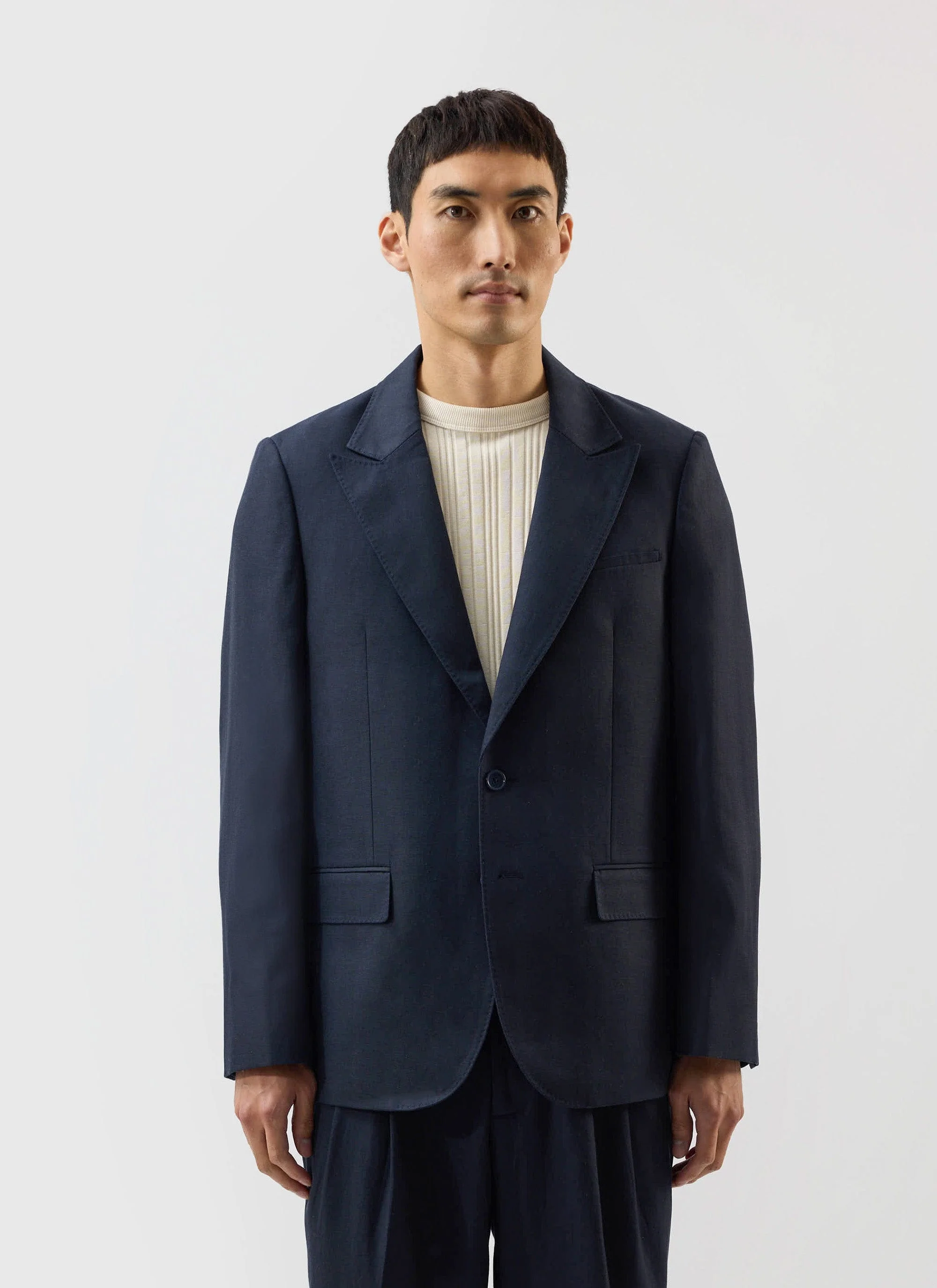 Lyocell Tailored Blazer | Percival x Warren | Navy - Image 3