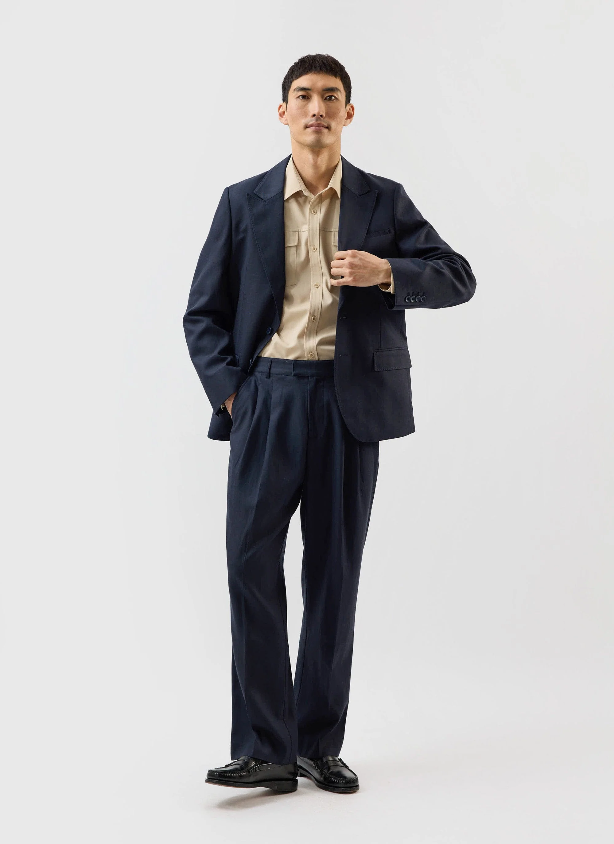 Lyocell Tailored Blazer | Percival x Warren | Navy - Image 4