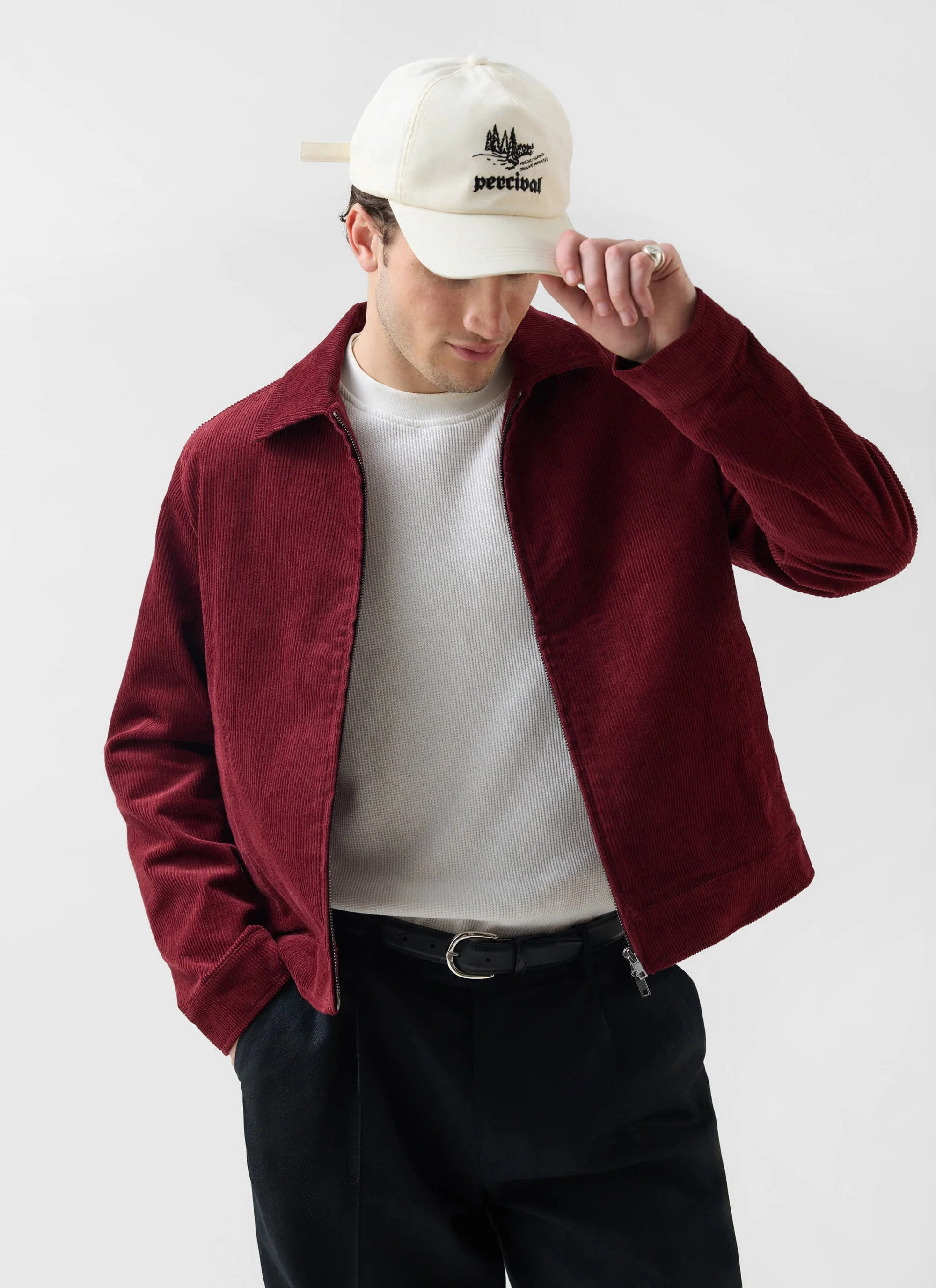 Marcel Cord Jacket | Cotton | Burgundy - Image 6