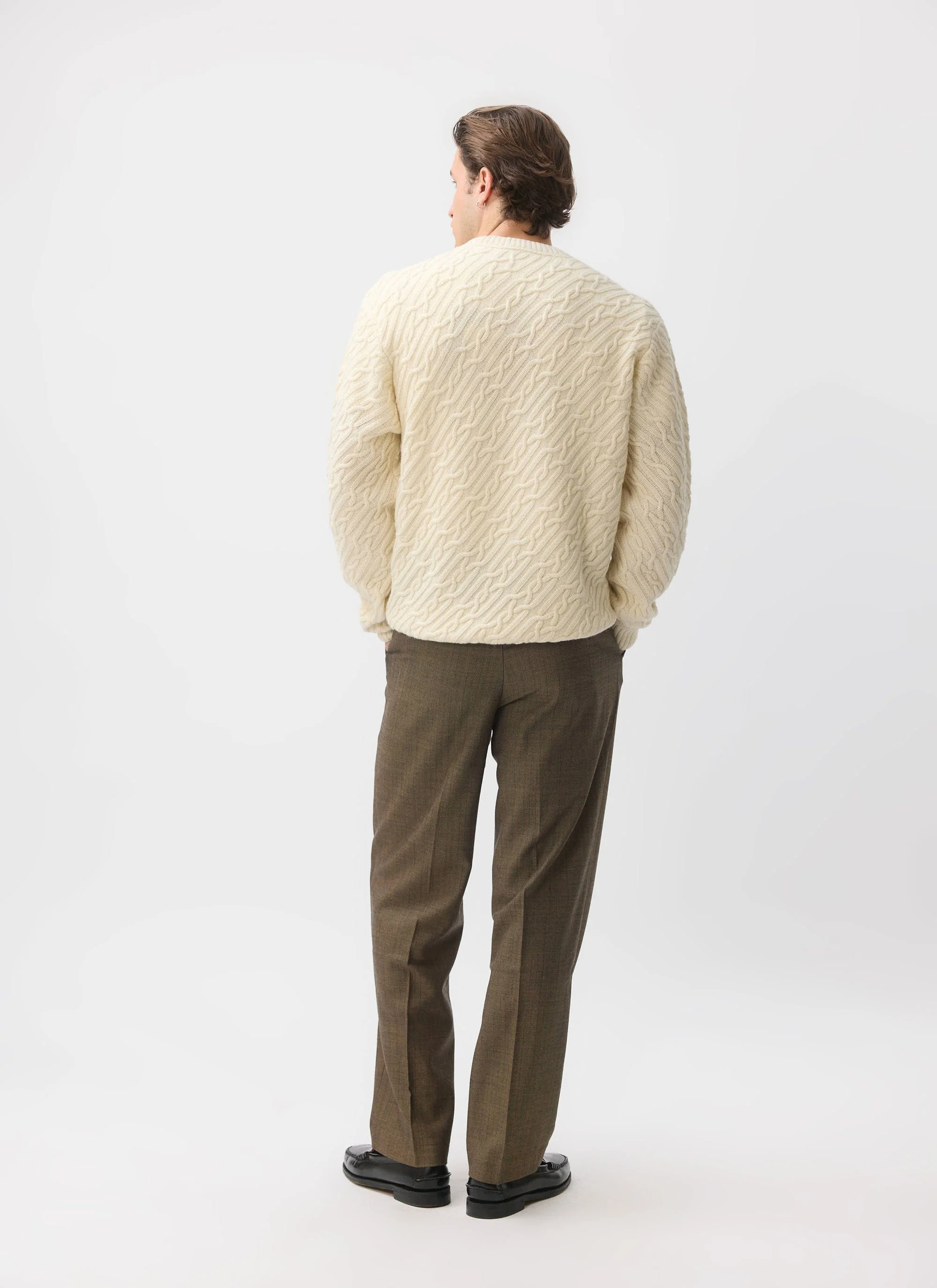 Melville Cable Knit Jumper | Wool | Ecru - Image 6