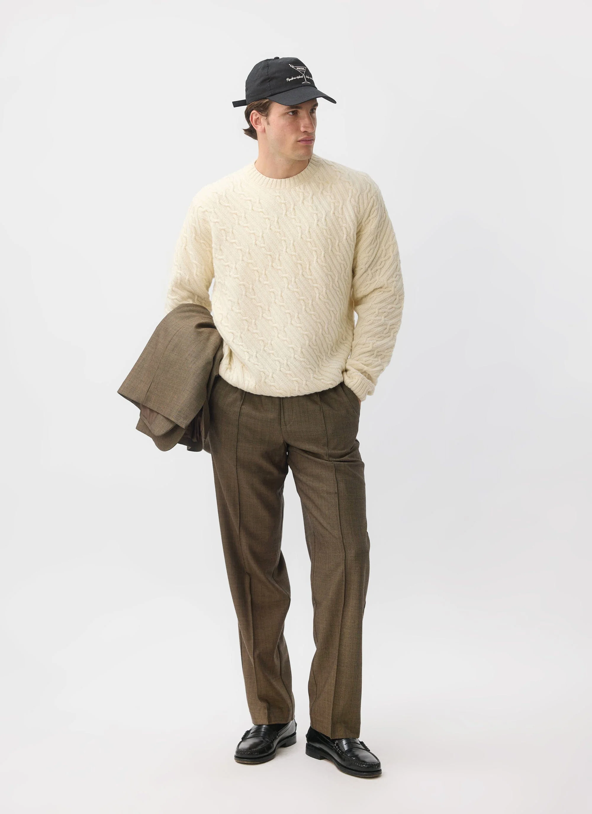 Melville Cable Knit Jumper | Wool | Ecru - Image 8