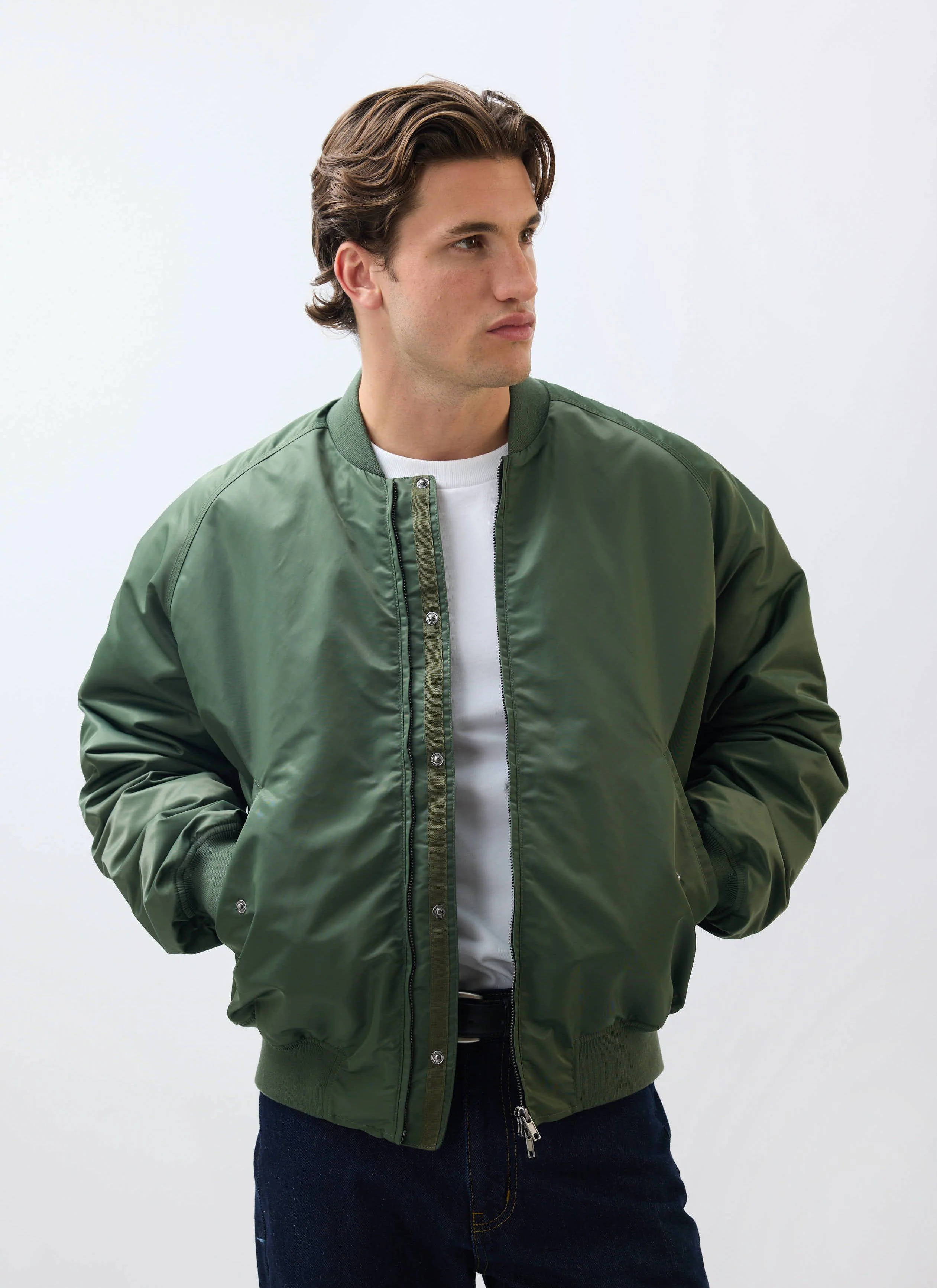 Bomber Jacket | Nylon | Forest - Image 4
