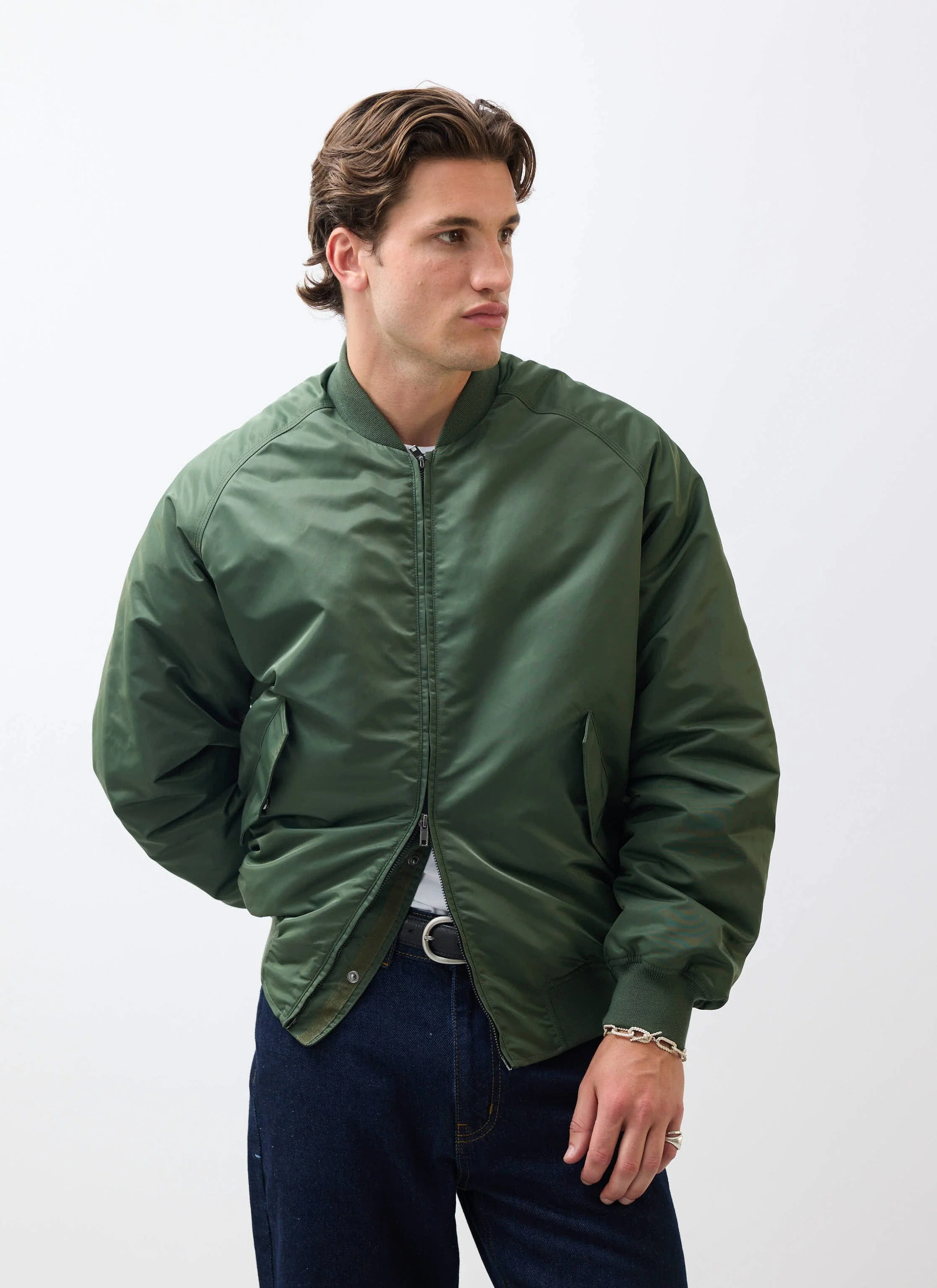 Bomber Jacket | Nylon | Forest - Image 9