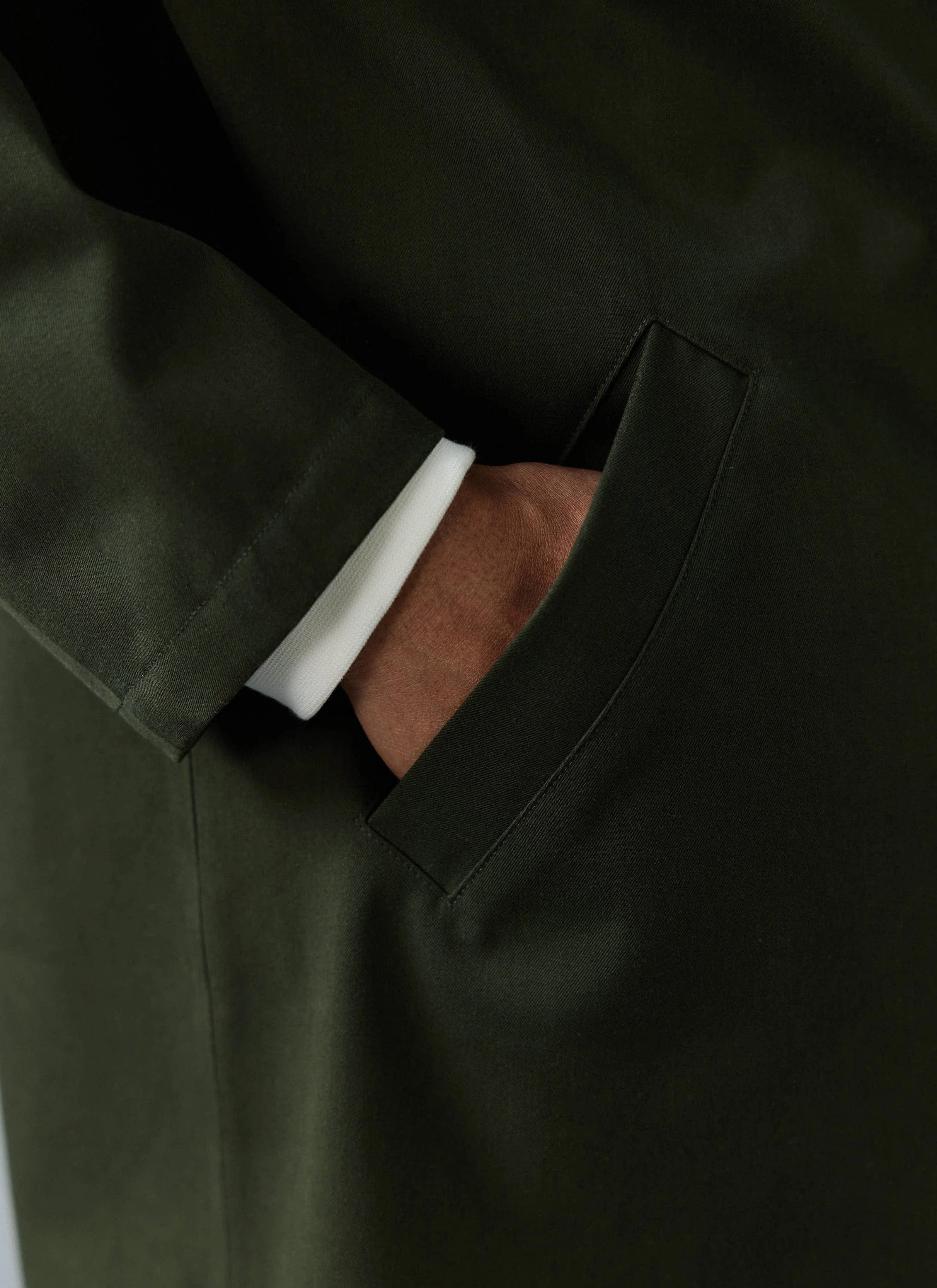 Greyson Long Trench Coat | Waterproof | Forest with Olive - Image 3