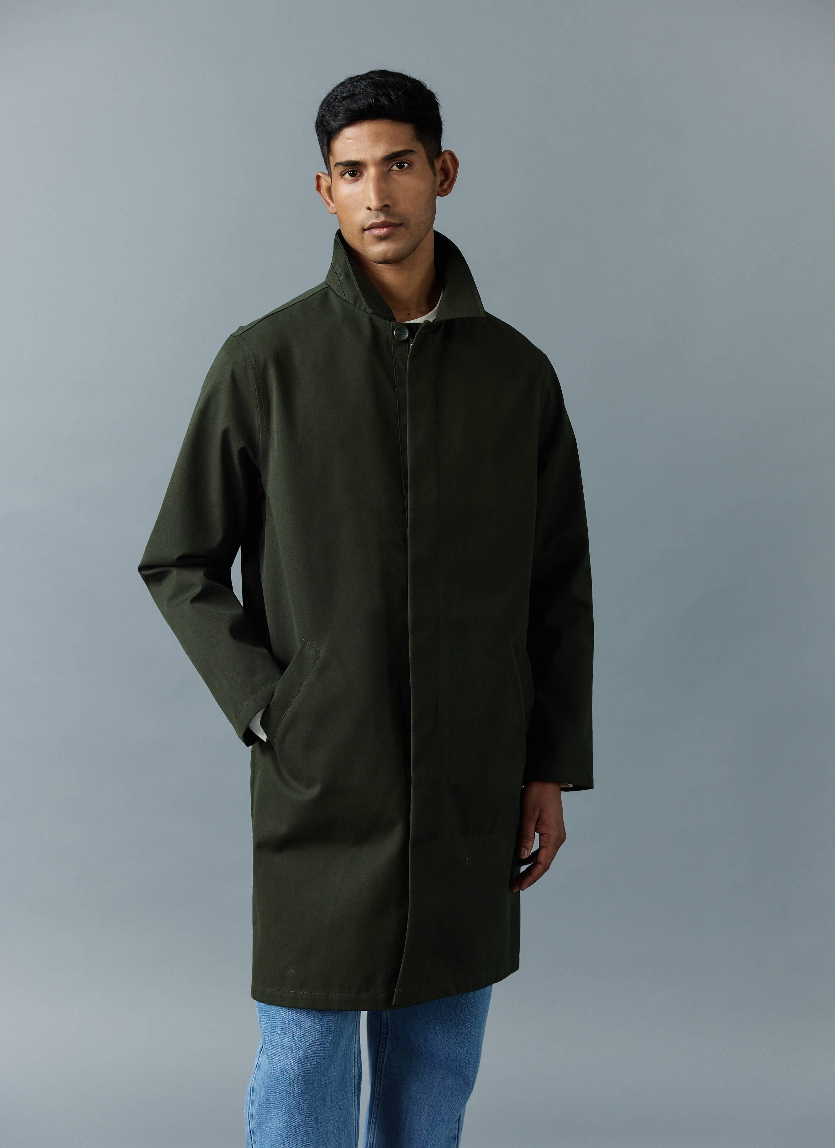 Greyson Long Trench Coat | Waterproof | Forest with Olive - Image 7