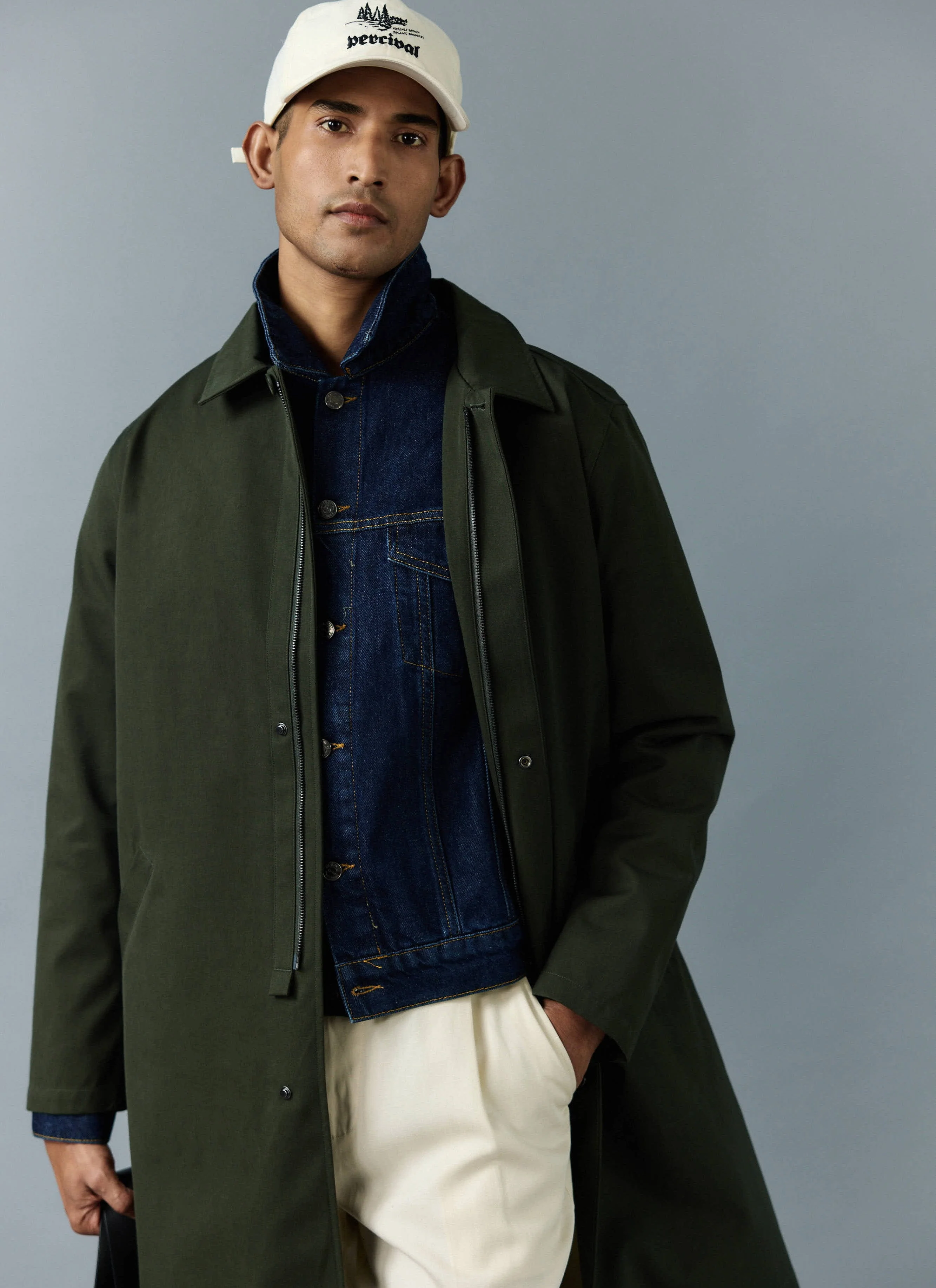 Greyson Long Trench Coat | Waterproof | Forest with Olive - Image 8