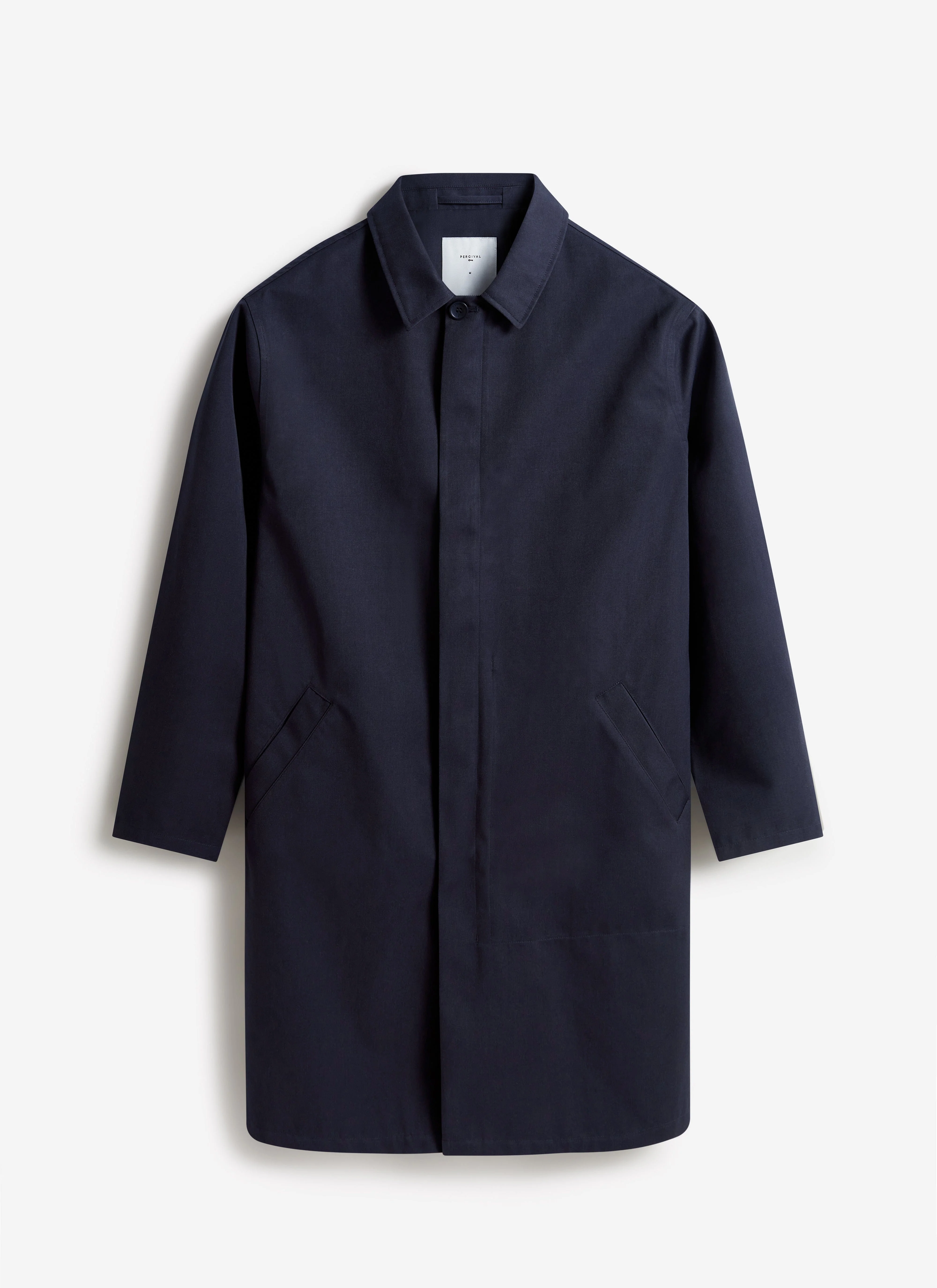 Men's Navy Greyson Long Trench Coat | Waterproof | Midnight with Olive - Image 10