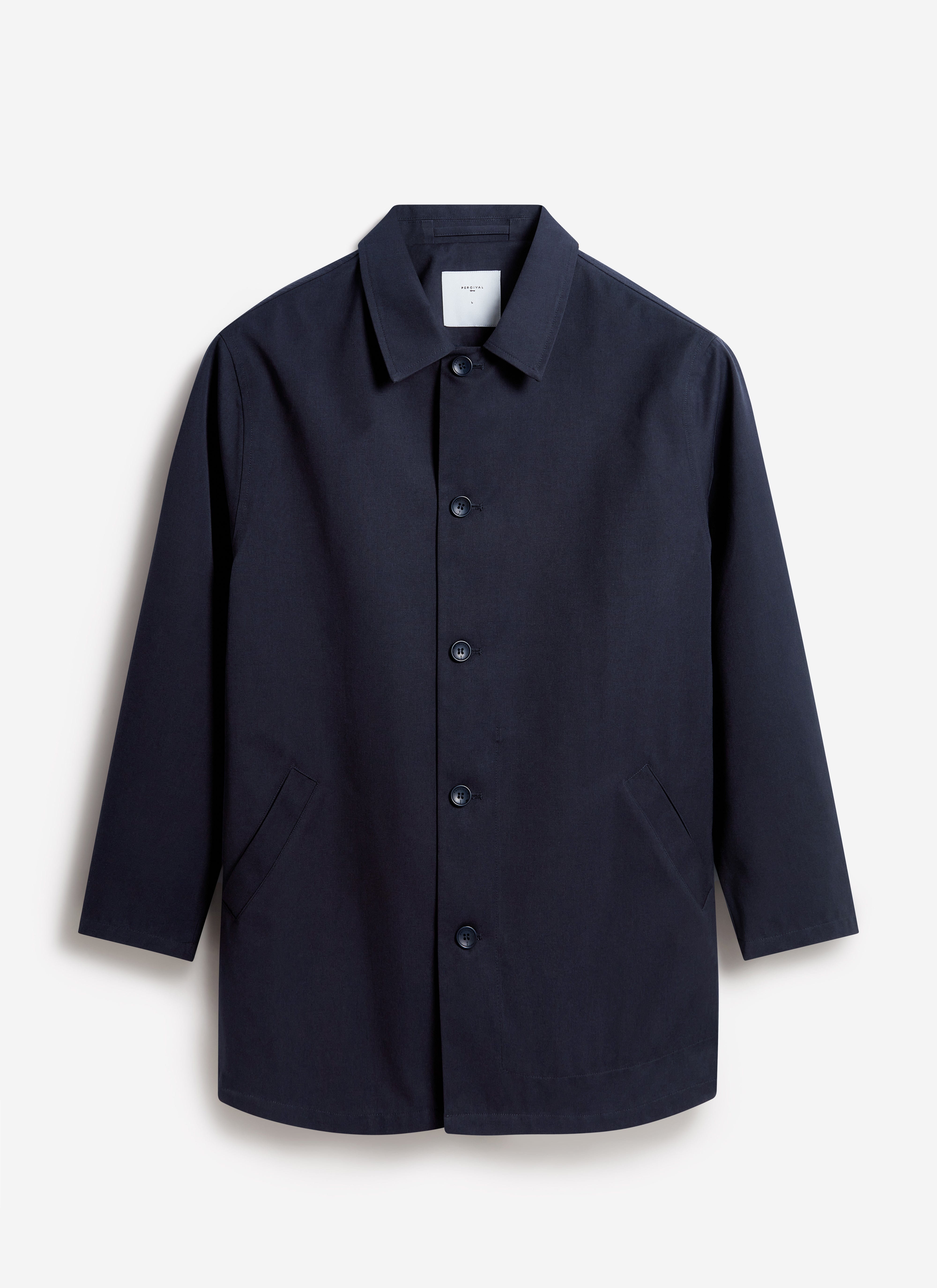 Men's Navy Sherlock Short Trench Coat | Waterproof | Midnight with Olive - Image 9