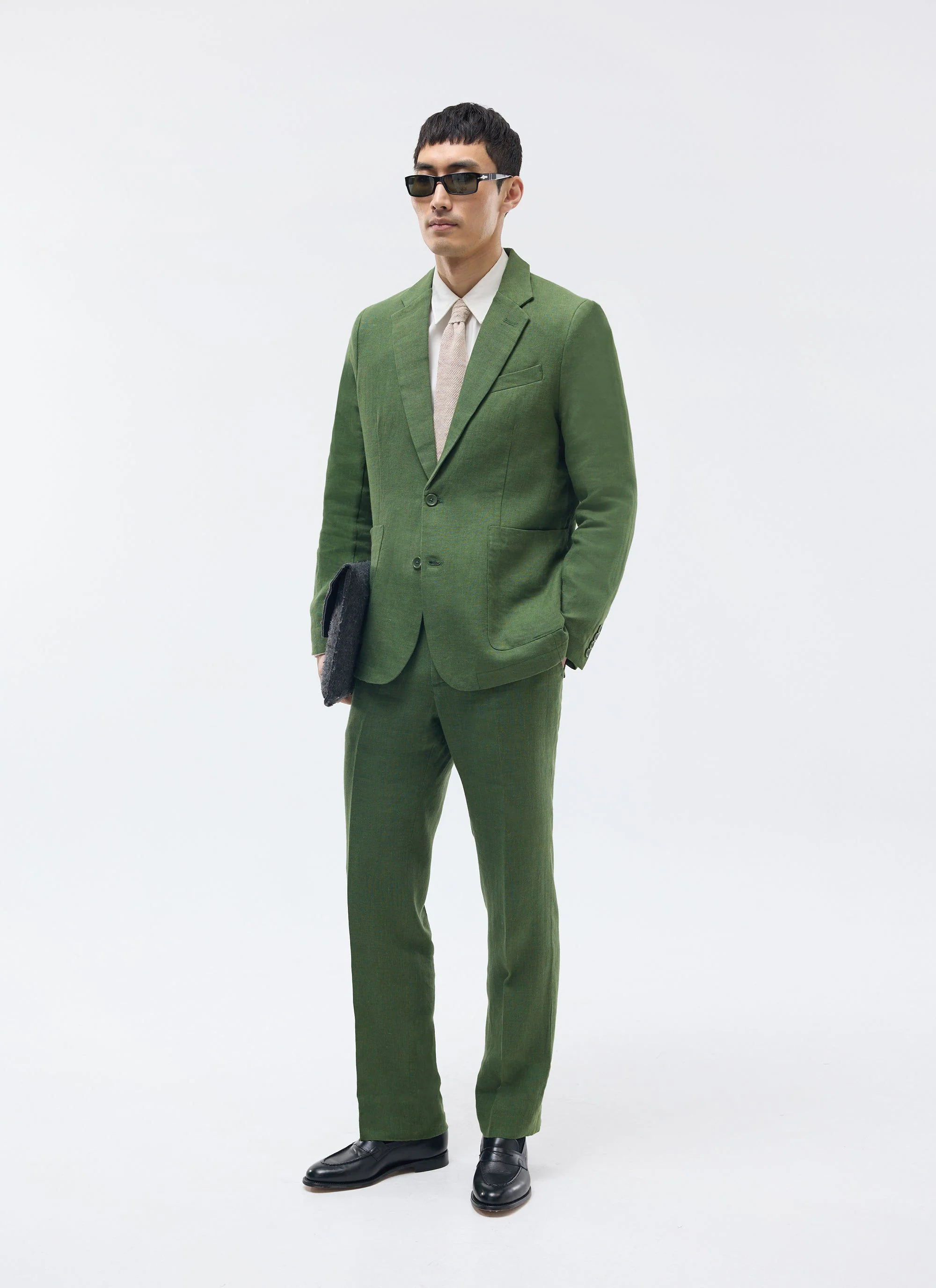 Tailored Linen Blazer | Suit Jacket | Forest Green - Image 4