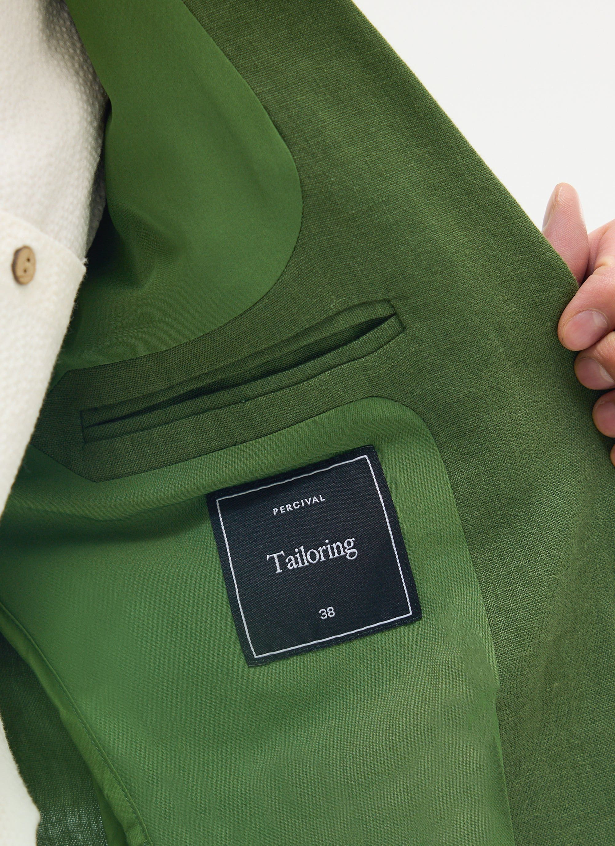 Tailored Linen Blazer | Suit Jacket | Forest Green - Image 8
