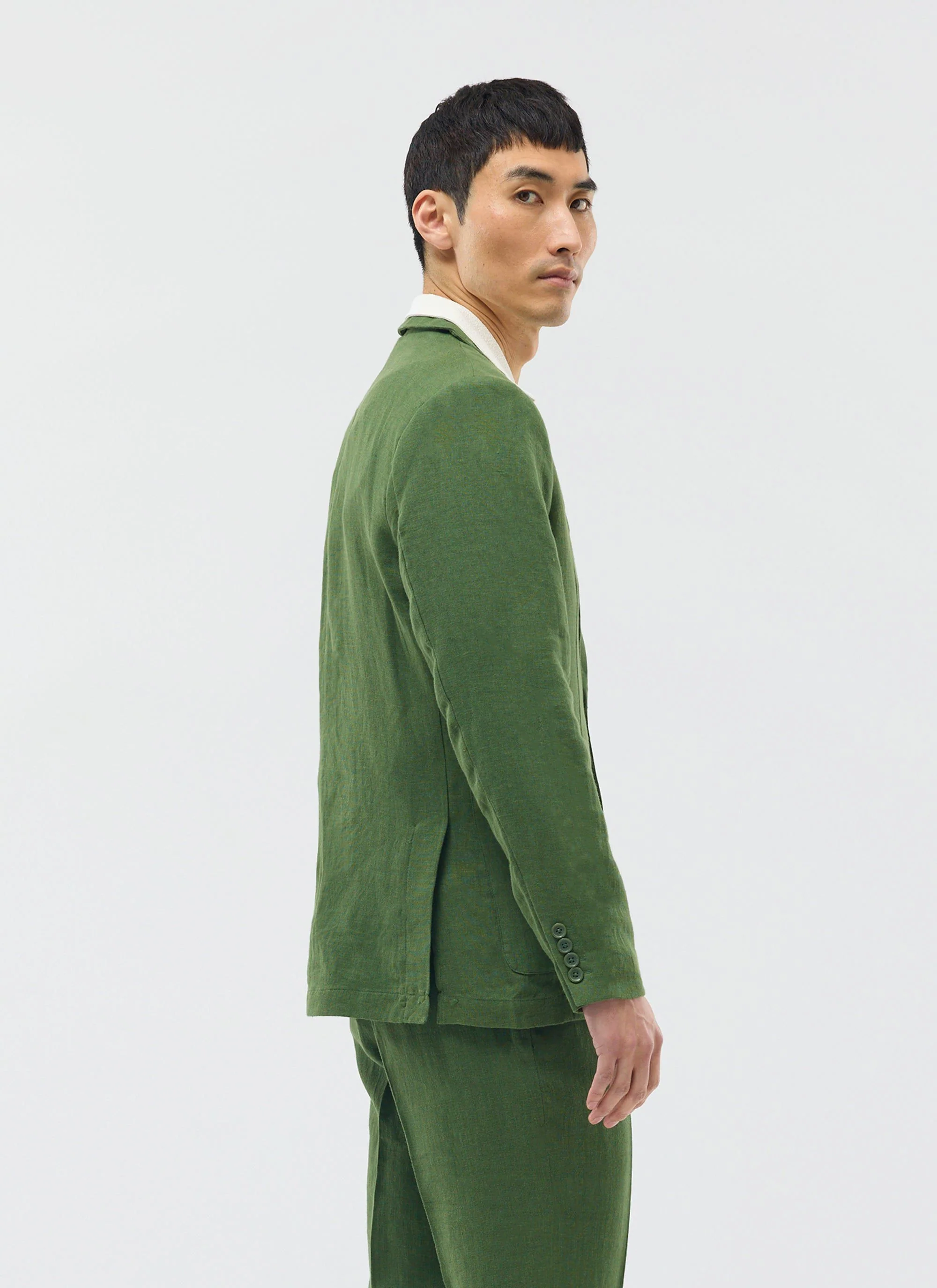 Tailored Linen Blazer | Suit Jacket | Forest Green - Image 6