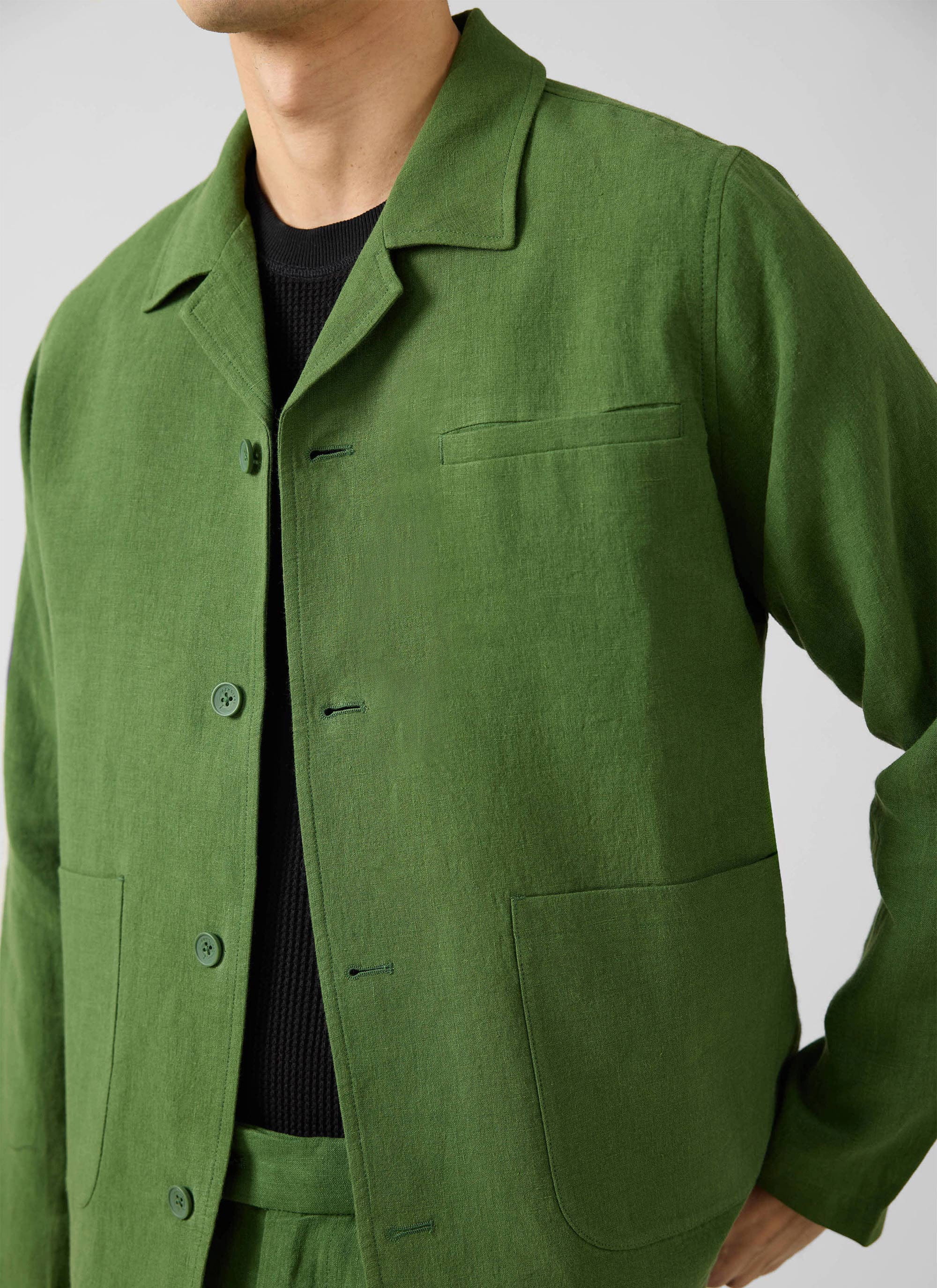 Overshirt | Linen | Forest - Image 6