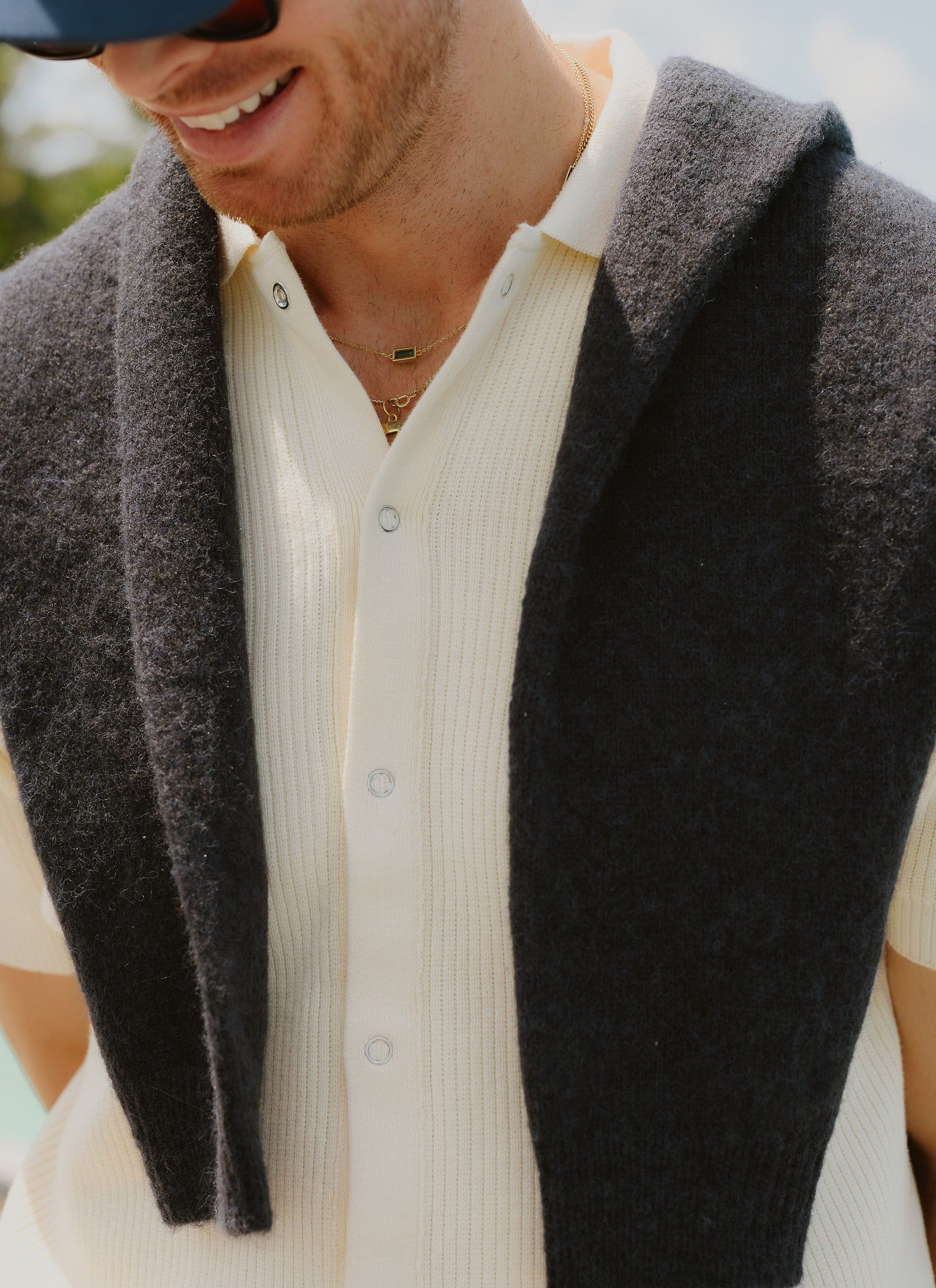 Pablo Cuban Shirt | Knitted Cotton | Cream - Image 3