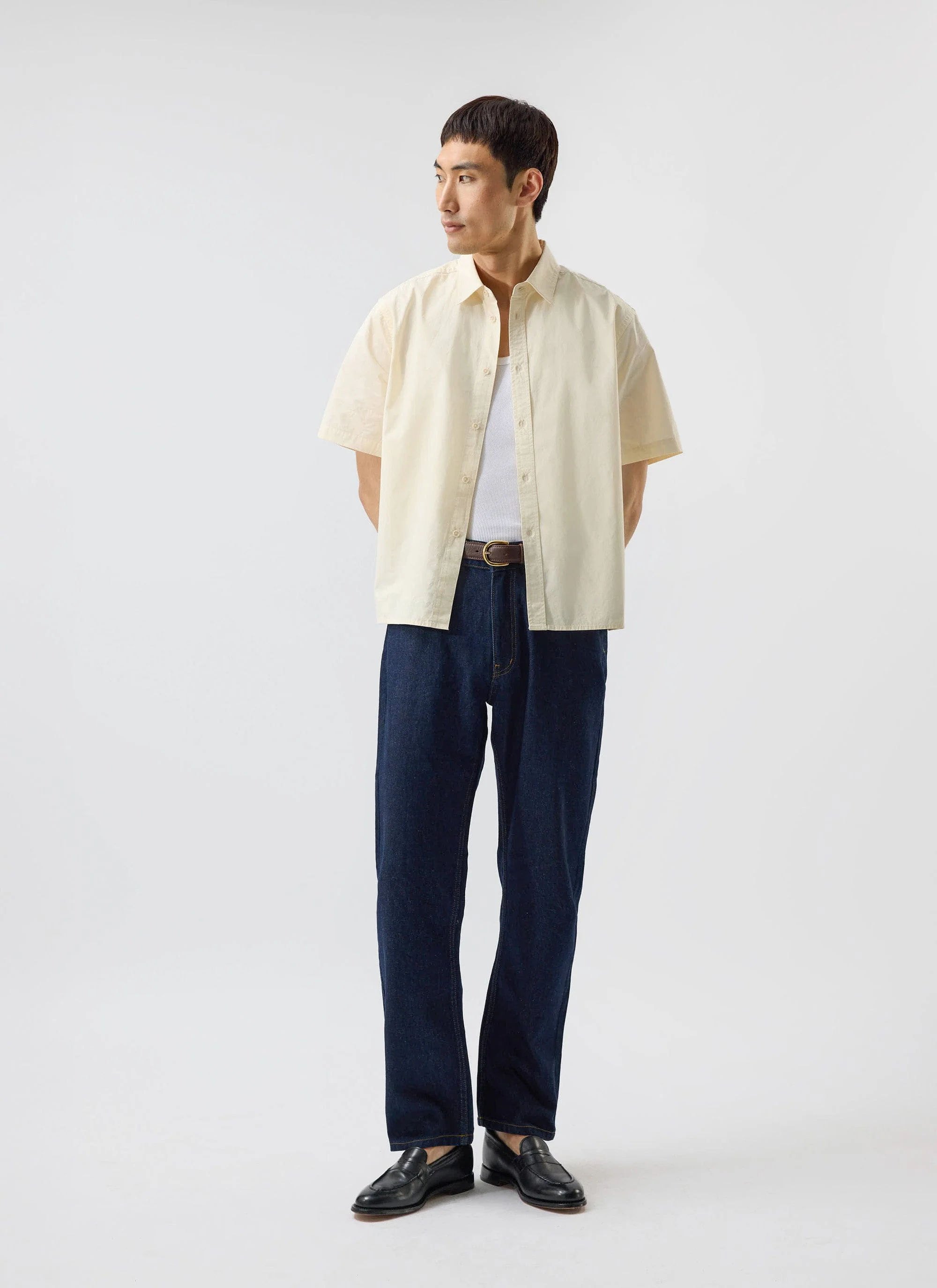 Boxy Cropped Clerk Shirt | Ecru - Image 3