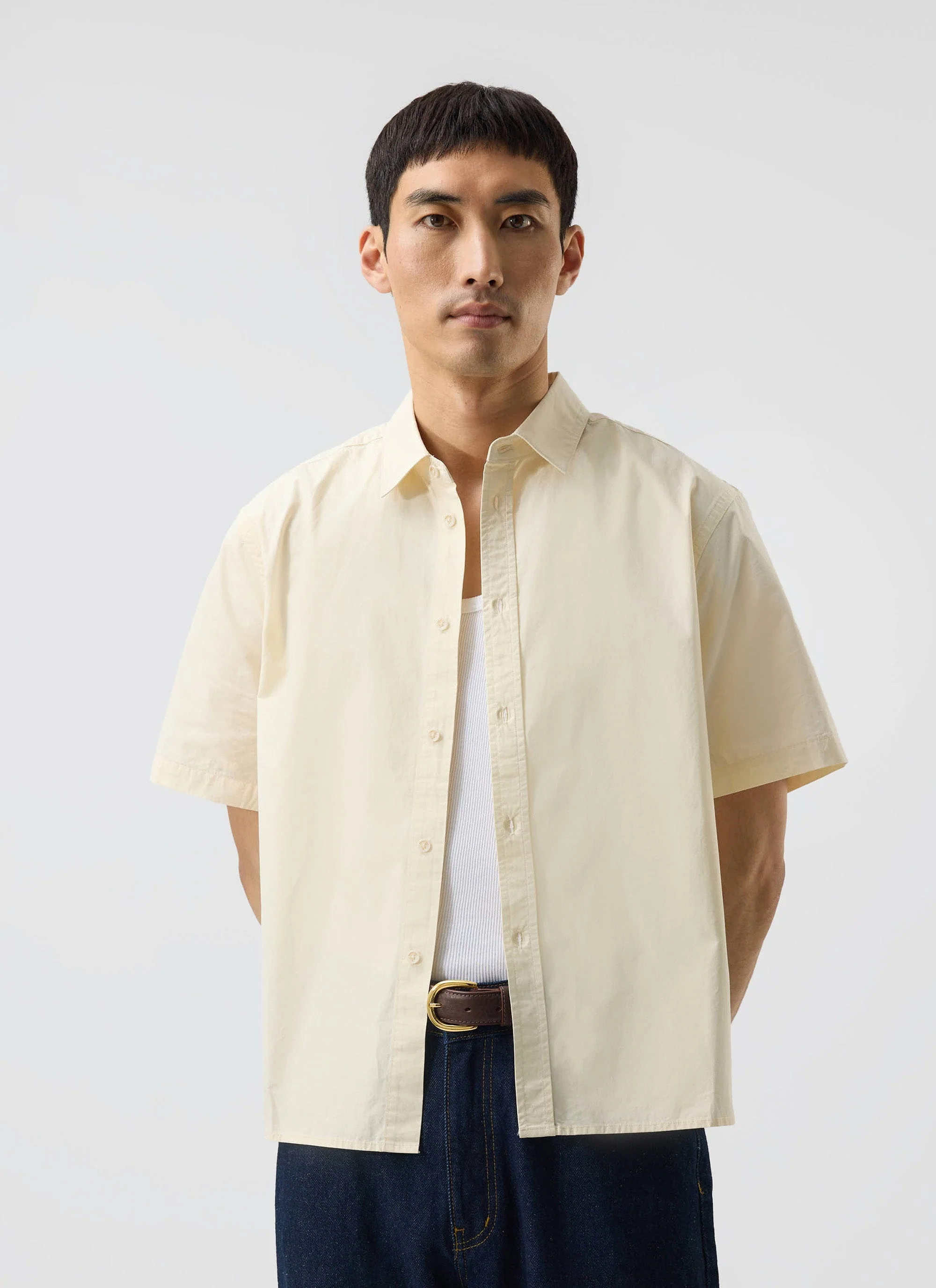 Boxy Cropped Clerk Shirt | Ecru - Image 4