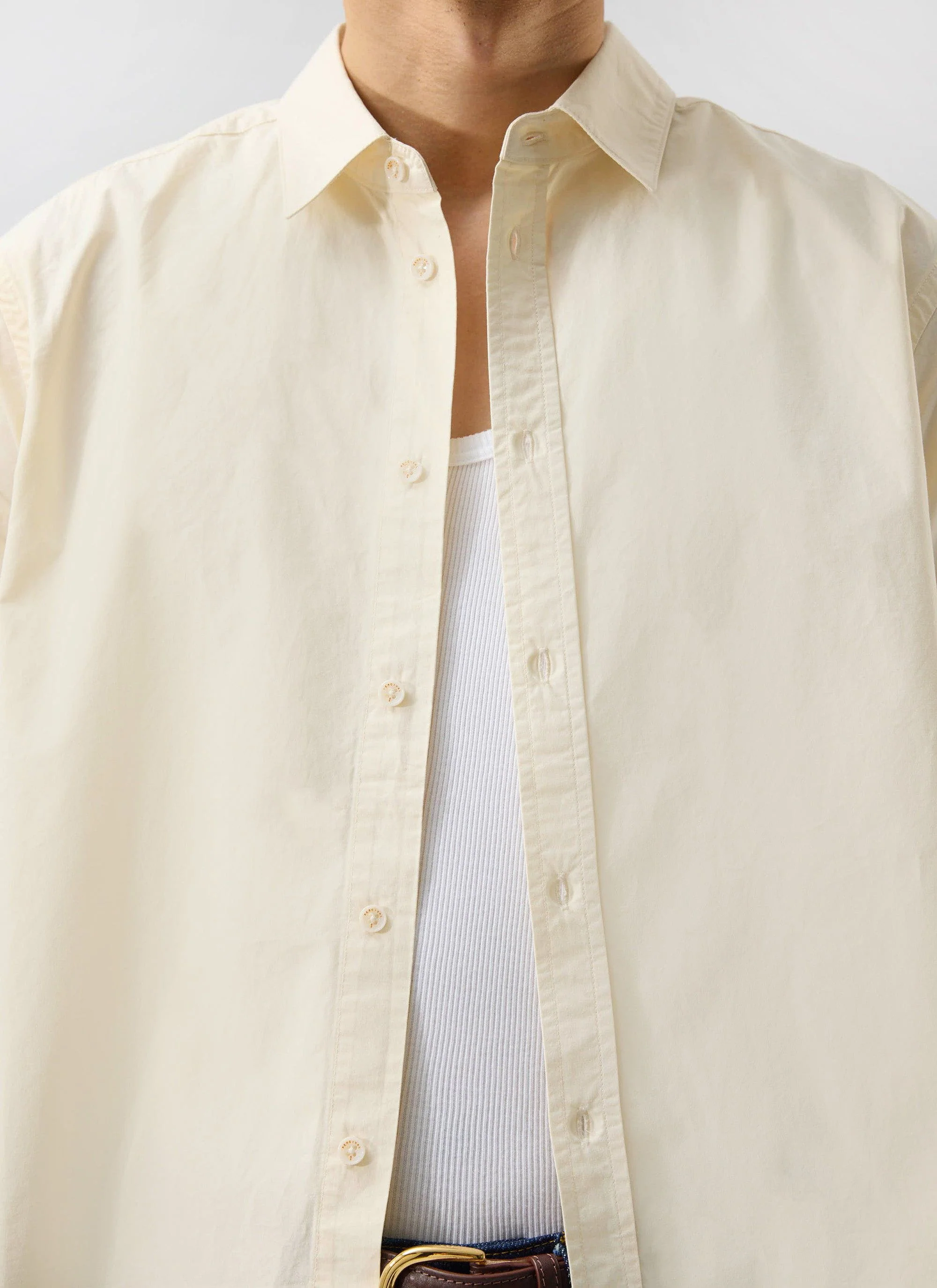 Boxy Cropped Clerk Shirt | Ecru - Image 5