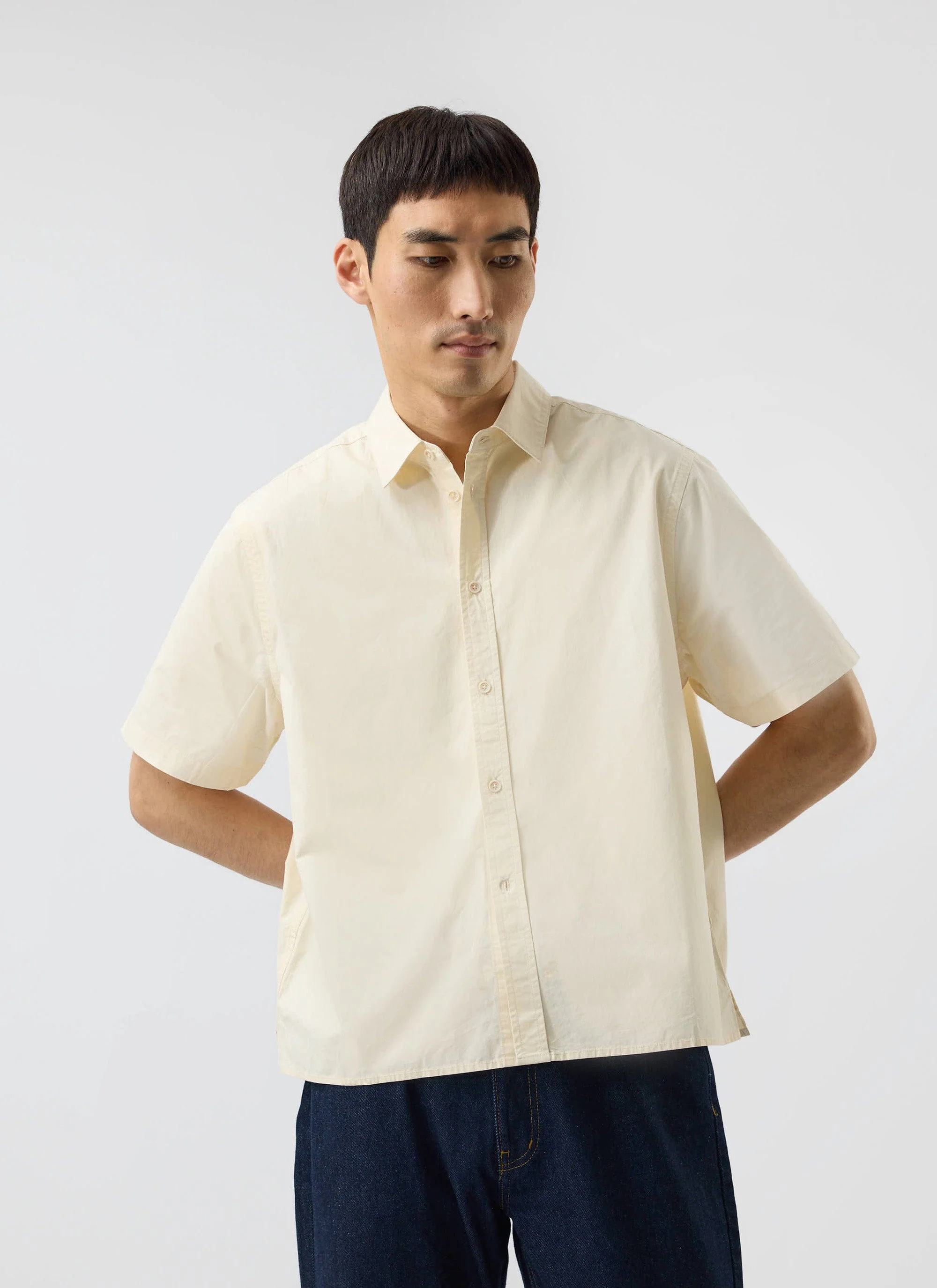 Boxy Cropped Clerk Shirt | Ecru - Image 7