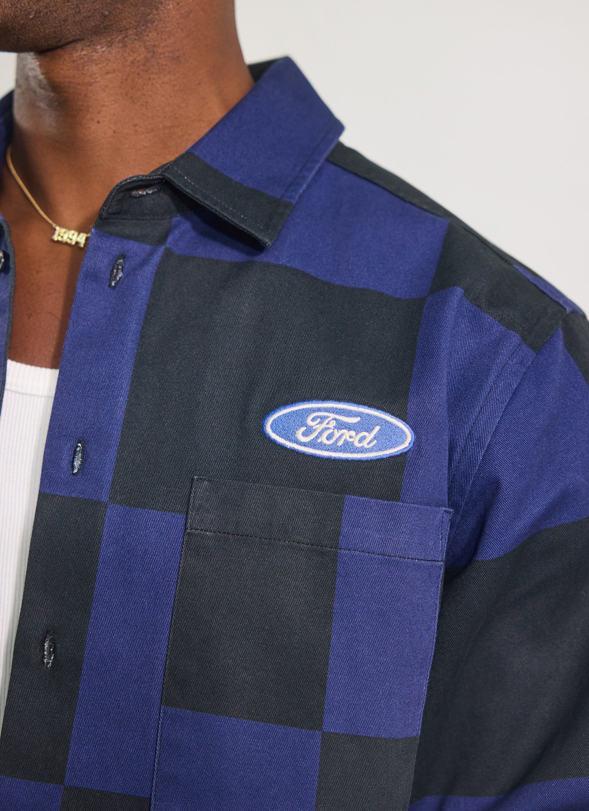 Printed Overshirt | Percival x Ford | Navy - Image 3